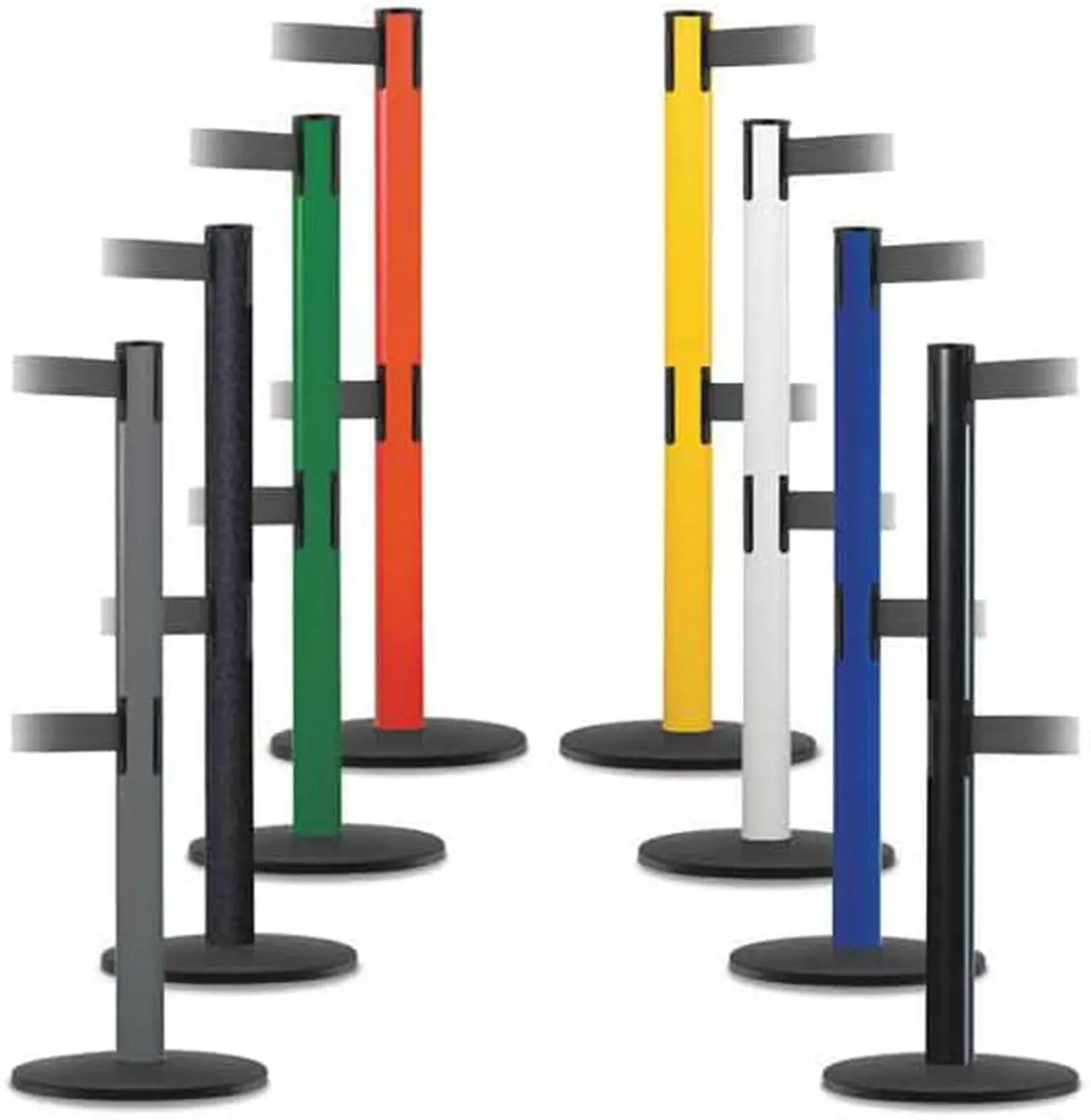 Alt view image 2 of 3 - TENSABARRIER 889T2B-33-33-STD-NO-B9X-C Barrier Post with Belt, 7 1/2 ft Length,