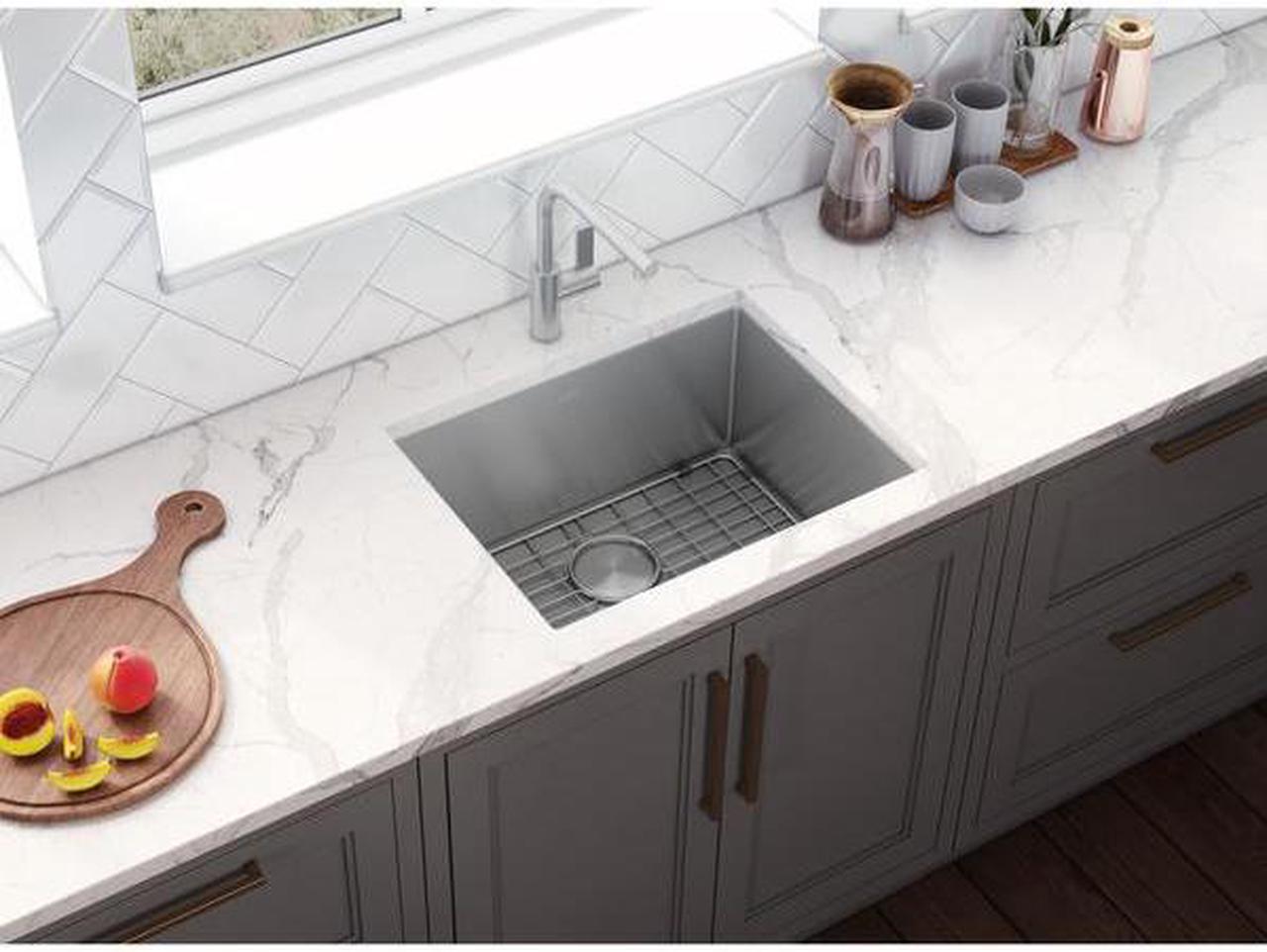 Alt view image 5 of 7 - RUVATI RVH7121 21" Undermount Tight Radius 16 Gauge SS Bar Prep Kitchen Sink