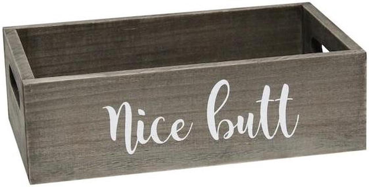 Alt view image 14 of 20 - Elegant Designs Three Piece Decorative Wood Bathroom Set, Large, Cheeky  (1 Towel Holder, 1 Frame, 1 Toilet Paper Holder)