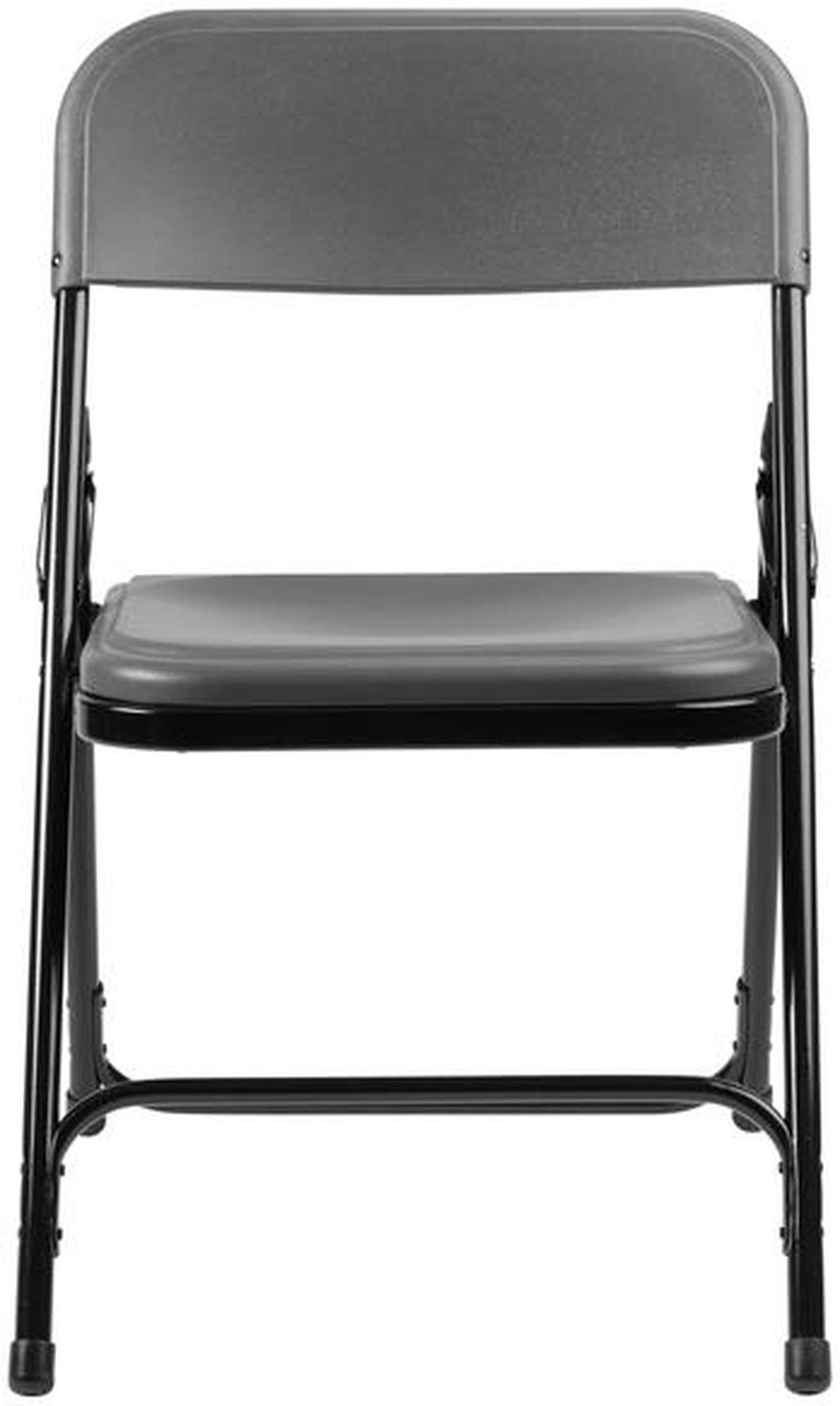 Alt view image 10 of 15 - NPS 820 Plastic Folding Chair - Supports Up to 500 lb - 18" Seat Height - Charcoal Seat, Charcoal Back, Black Base - 4/Carton
