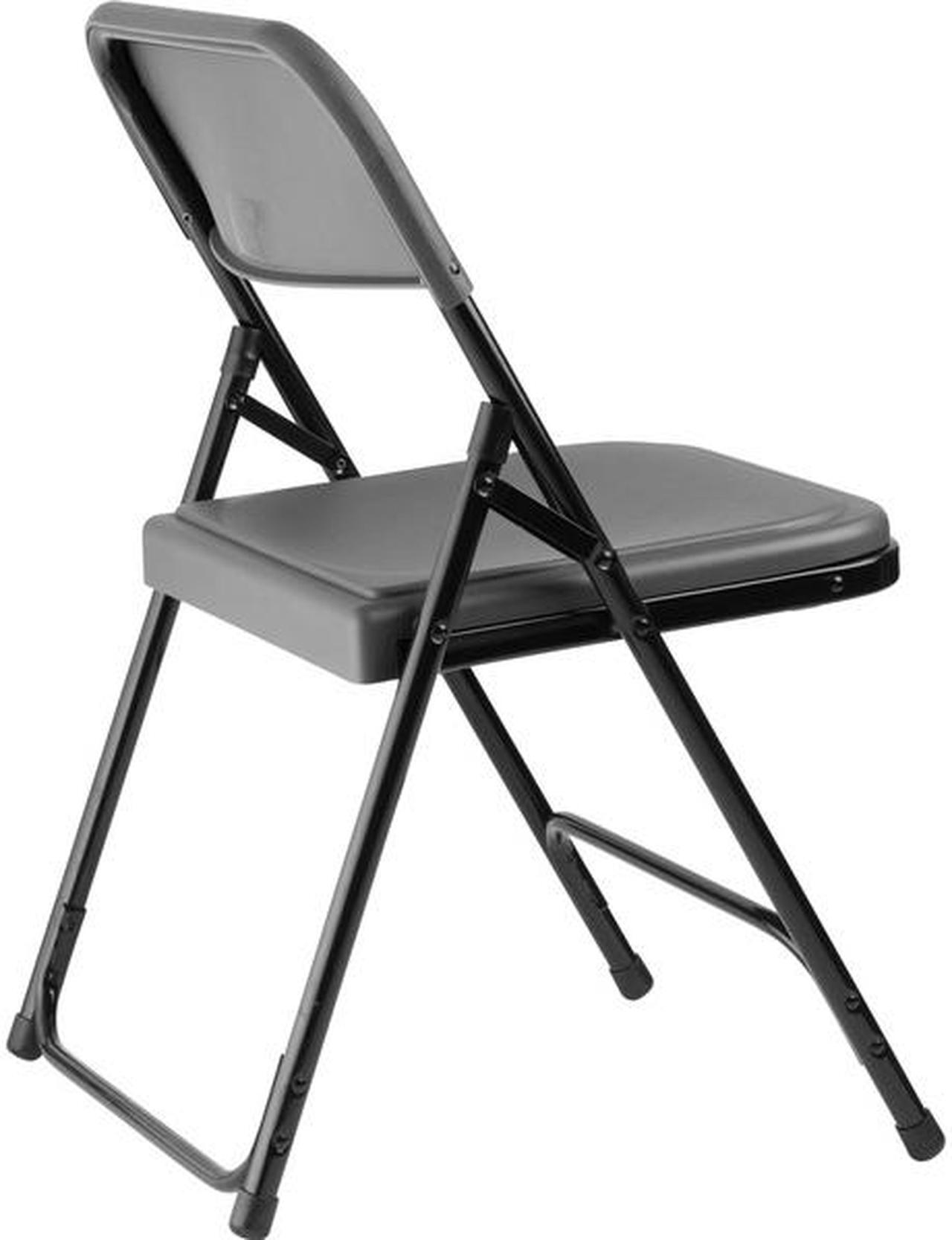 Alt view image 12 of 15 - NPS 820 Plastic Folding Chair - Supports Up to 500 lb - 18" Seat Height - Charcoal Seat, Charcoal Back, Black Base - 4/Carton