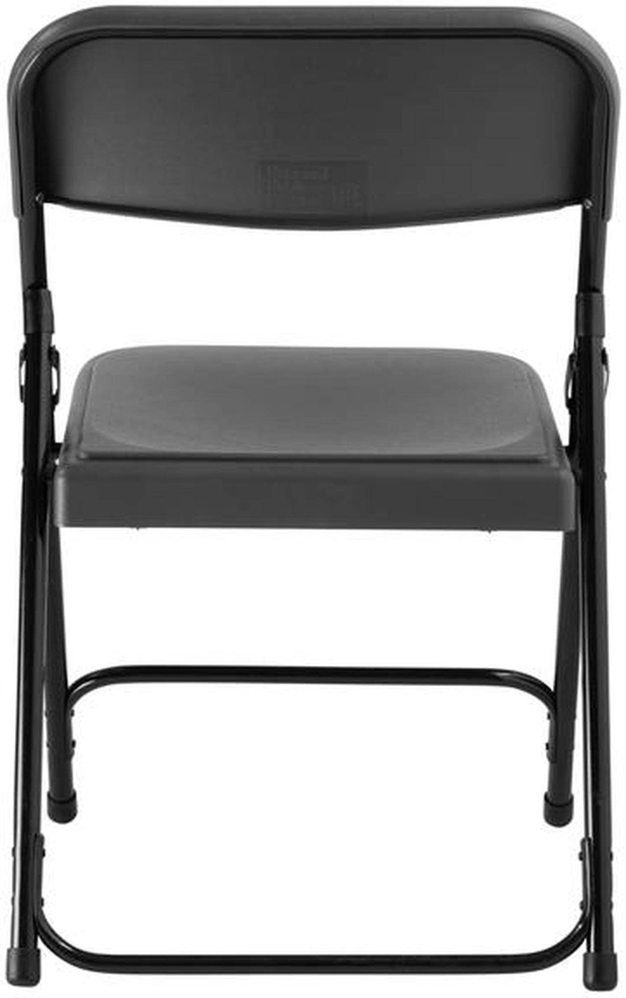 Alt view image 14 of 15 - NPS 820 Plastic Folding Chair - Supports Up to 500 lb - 18" Seat Height - Charcoal Seat, Charcoal Back, Black Base - 4/Carton