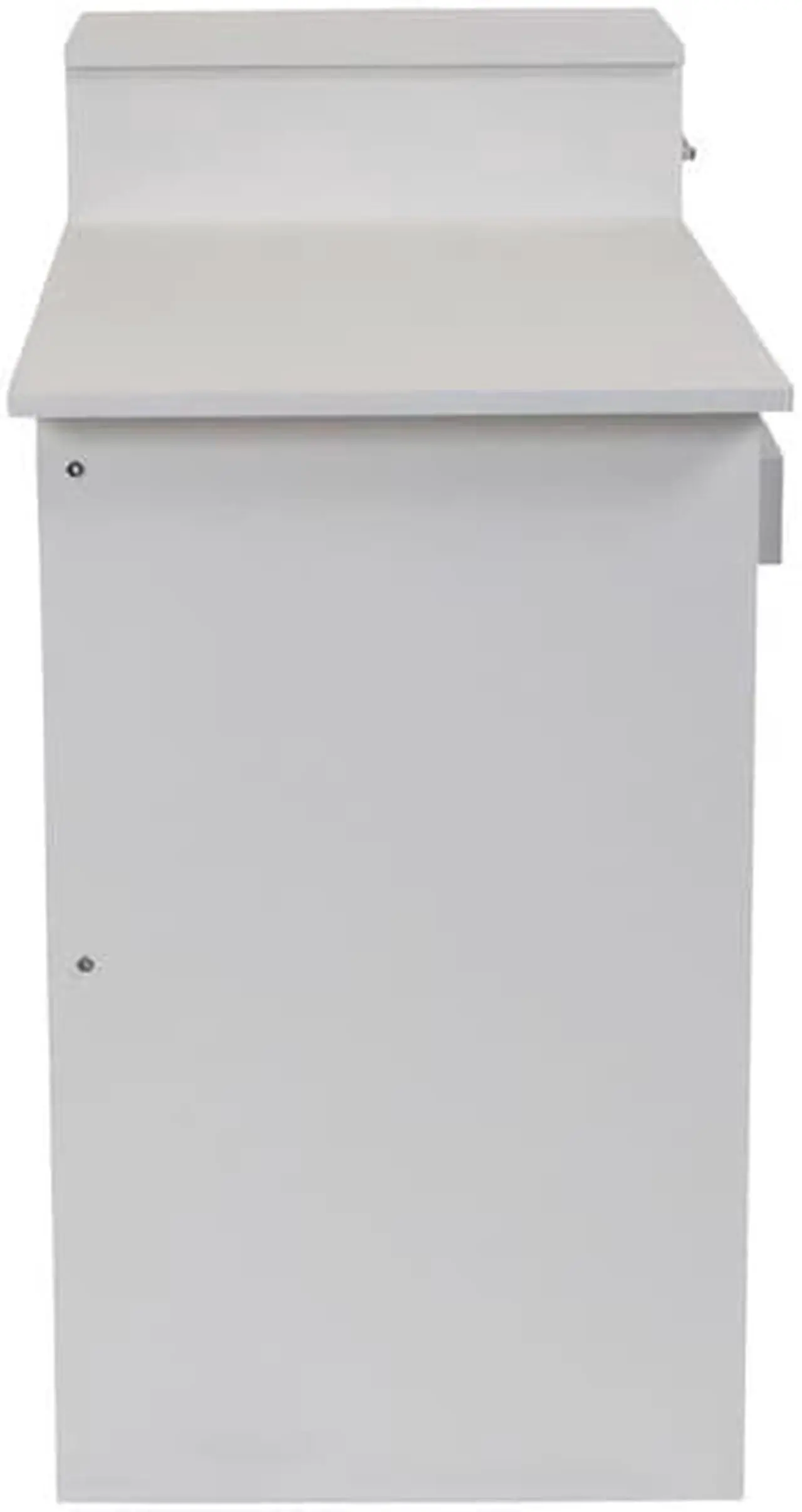 Alt view image 13 of 20 - Flash Furniture Highland Park White Computer Desk with Shelves and Drawer