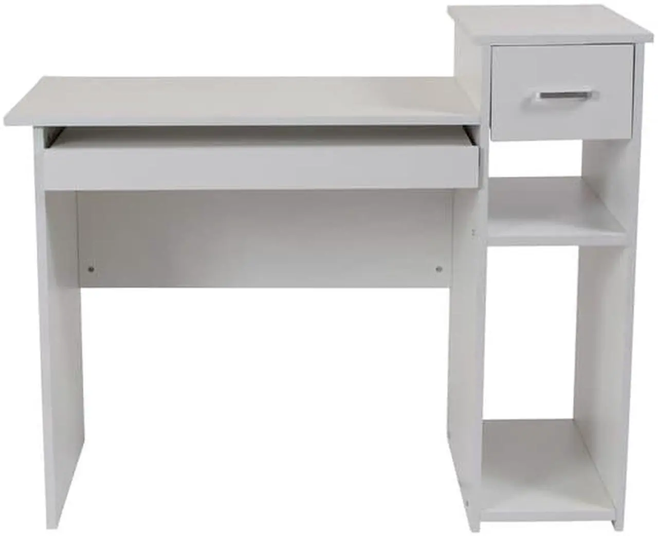 Alt view image 16 of 20 - Flash Furniture Highland Park White Computer Desk with Shelves and Drawer