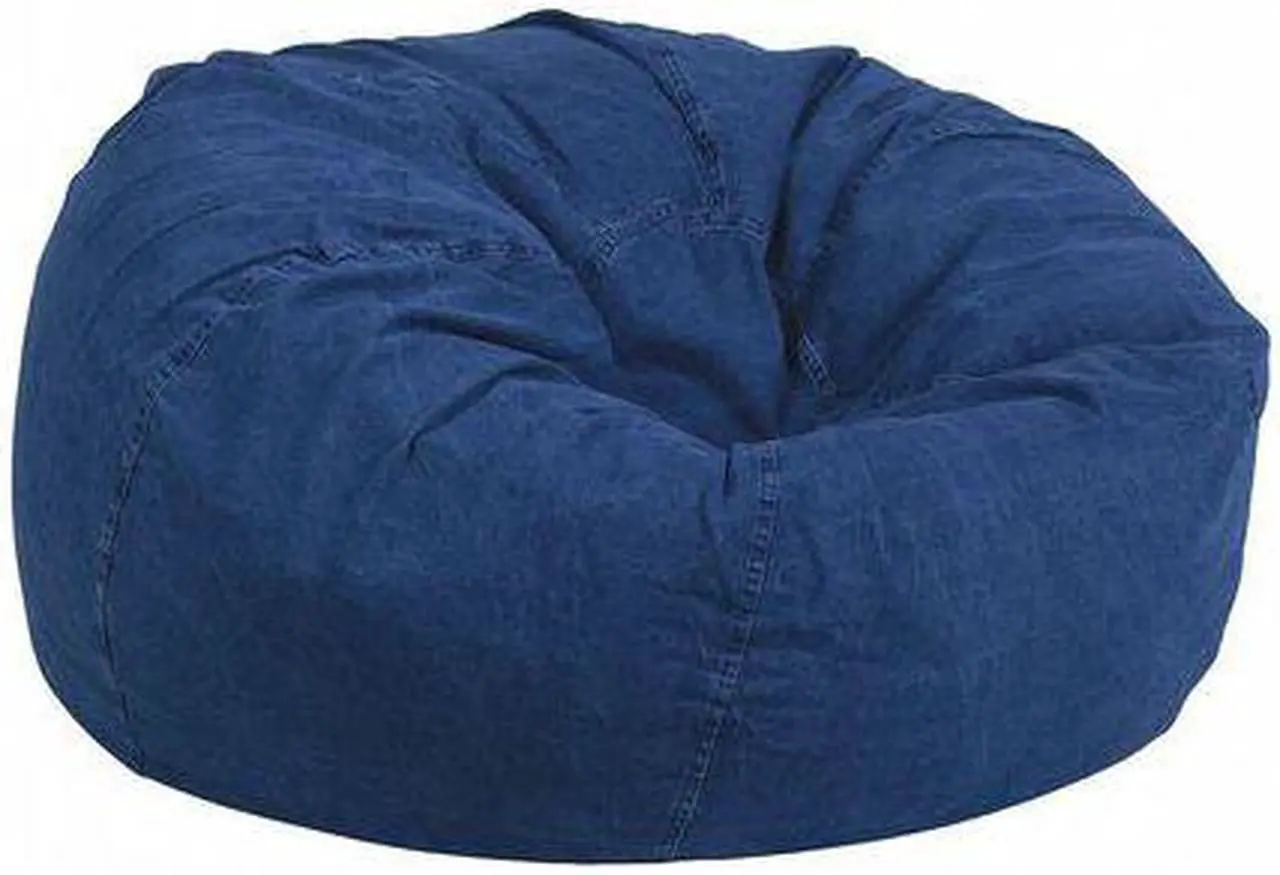 Alt view image 3 of 20 - Oversized Denim Kids Bean Bag Chair