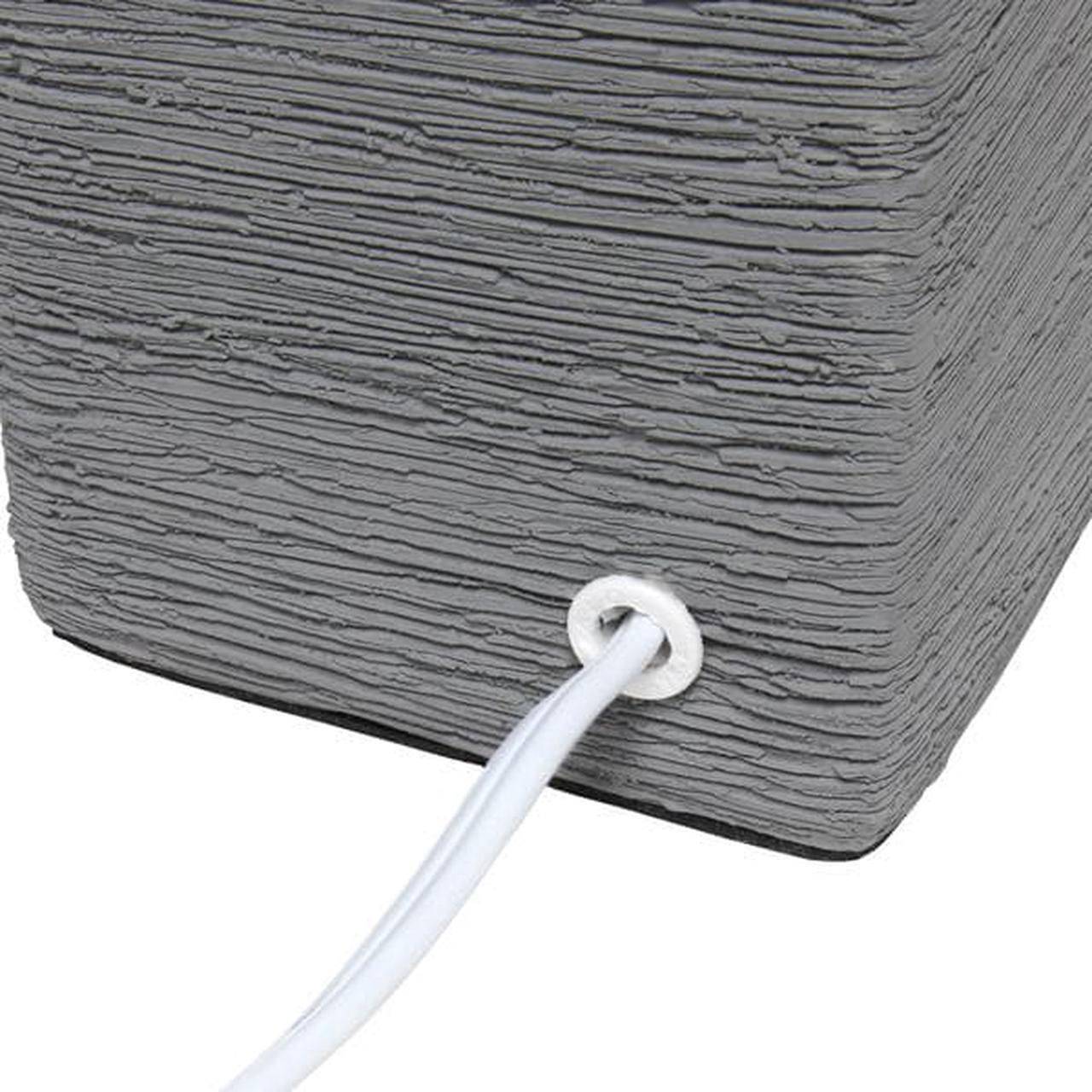 Alt view image 9 of 13 - Simple Designs Petite Faux Stone Table Lamp with Fabric Shade, Gray with White Shade