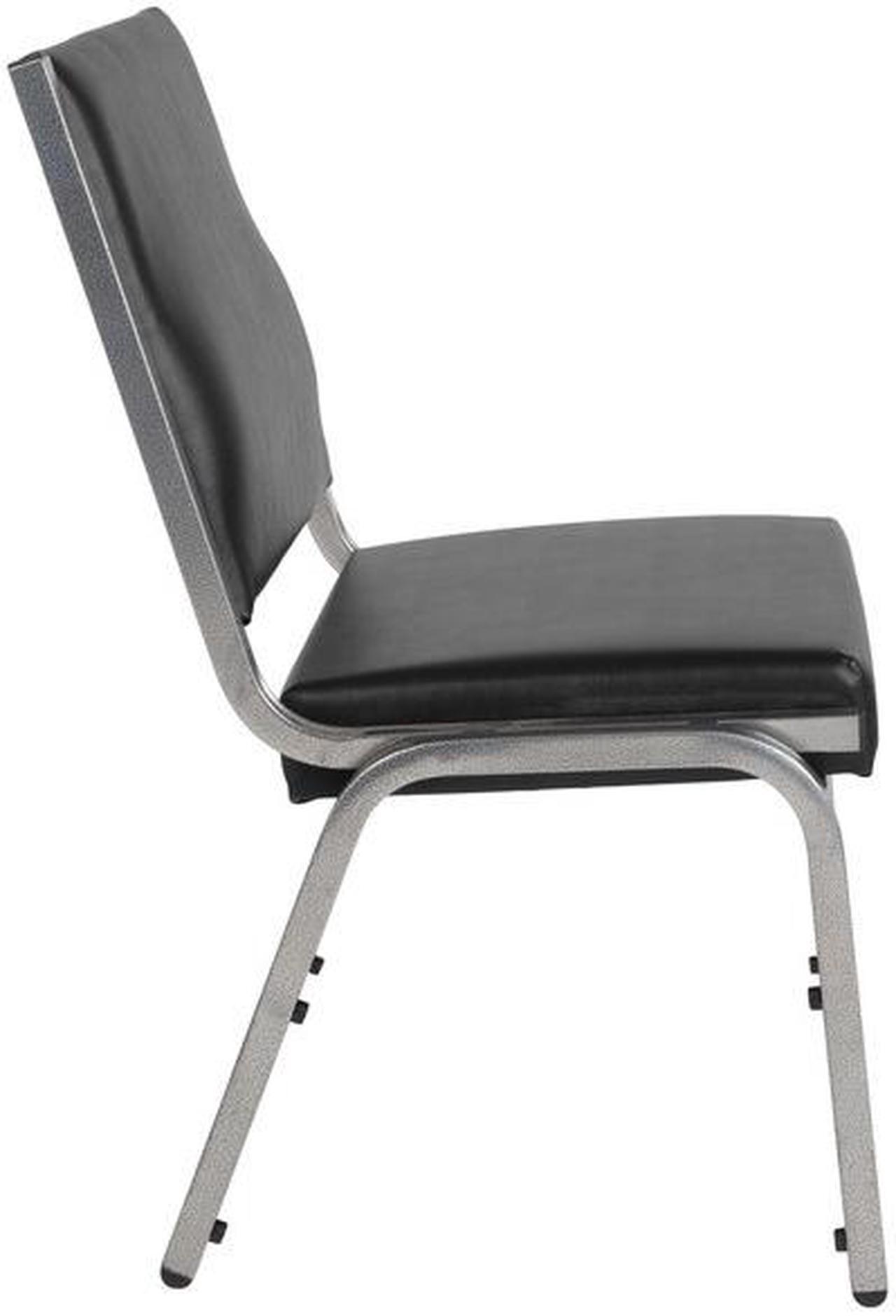 Alt view image 14 of 20 - Flash Furniture HERCULES Series 1500 lb. Rated Antimicrobial Vinyl Bariatric Chair with Silver Vein Frame, Black