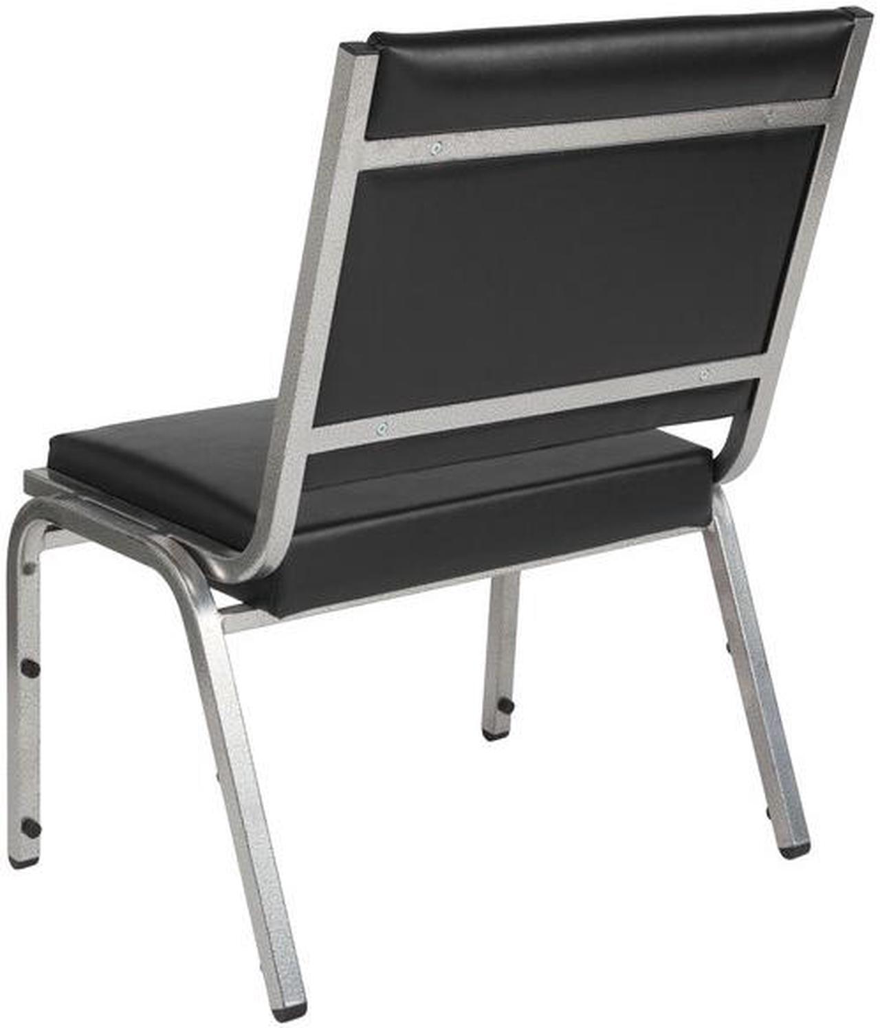 Alt view image 15 of 20 - Flash Furniture HERCULES Series 1500 lb. Rated Antimicrobial Vinyl Bariatric Chair with Silver Vein Frame, Black