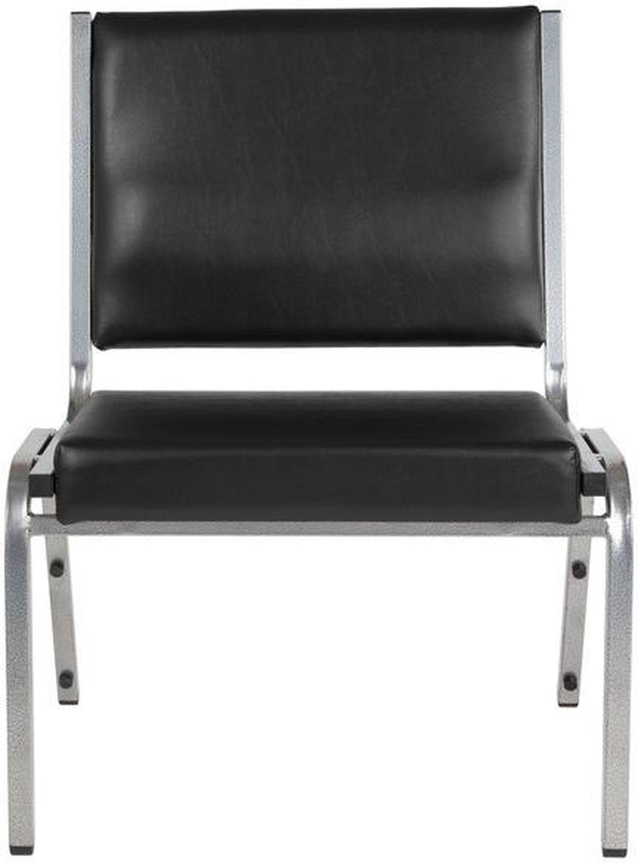 Alt view image 16 of 20 - Flash Furniture HERCULES Series 1500 lb. Rated Antimicrobial Vinyl Bariatric Chair with Silver Vein Frame, Black