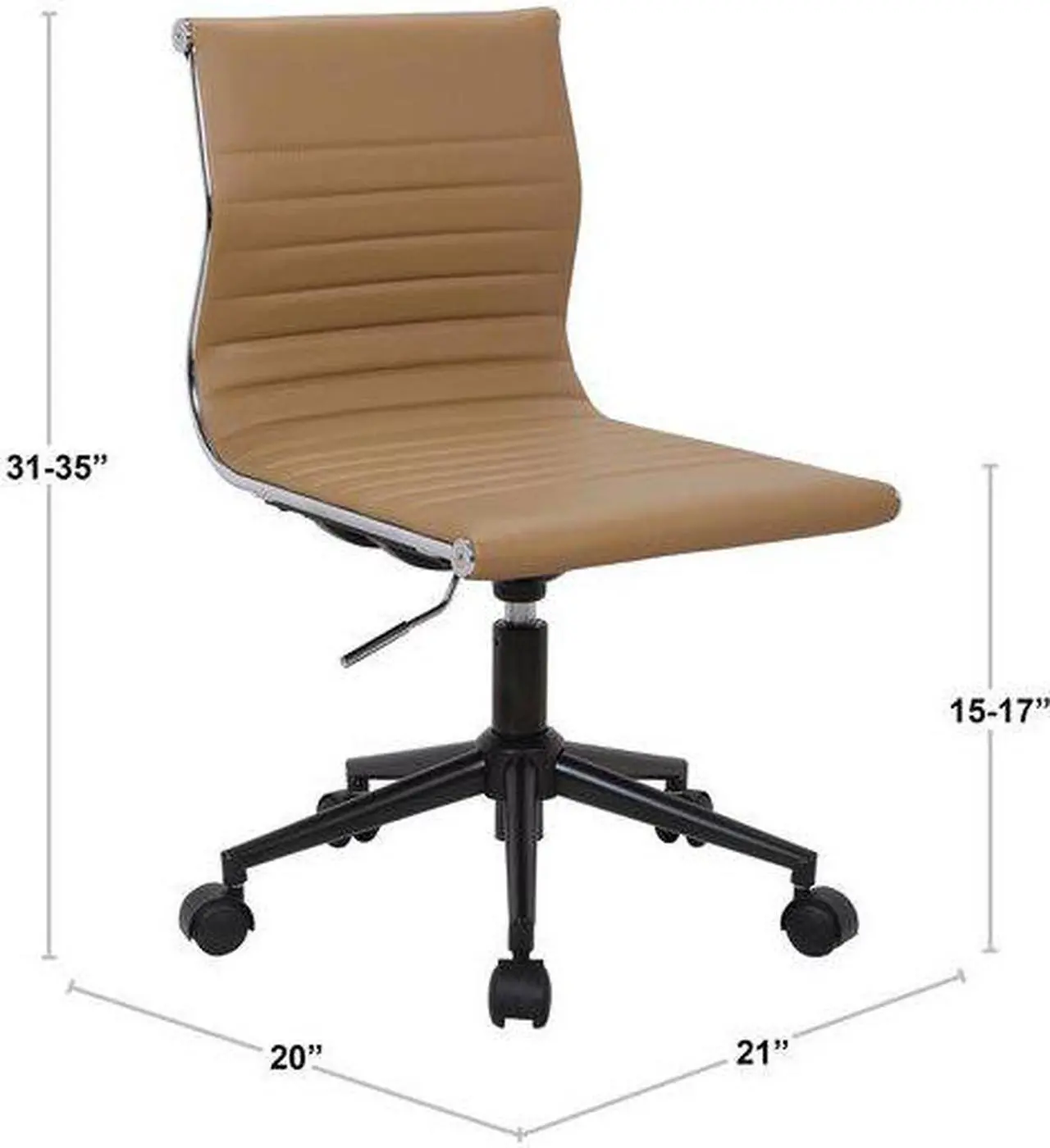 Alt view image 5 of 17 - Master Armless Adjustable Task Chair in White