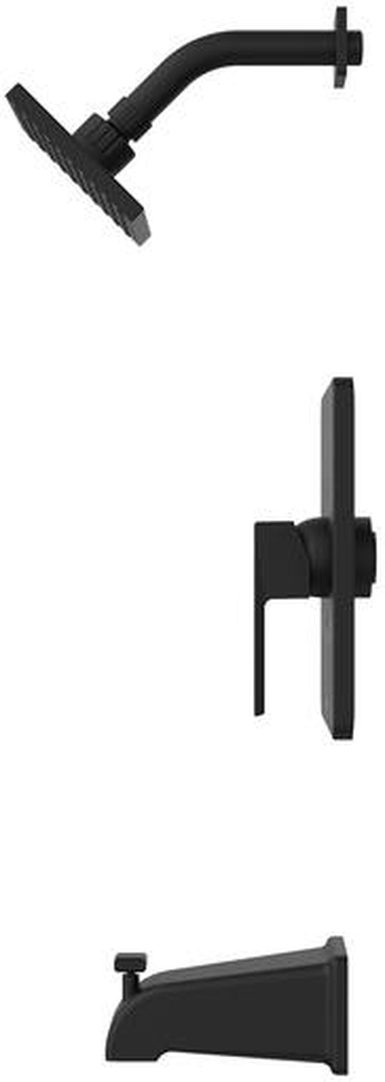 Alt view image 4 of 7 - KEENEY QUA90CMB Bath Tub and Shower Faucet, Matte Black, Wall