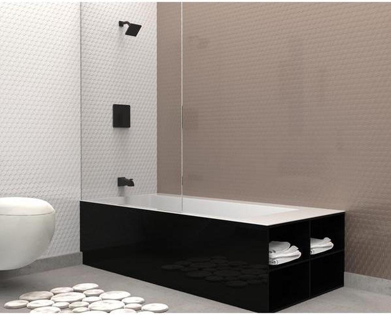 Alt view image 5 of 7 - KEENEY QUA90CMB Bath Tub and Shower Faucet, Matte Black, Wall