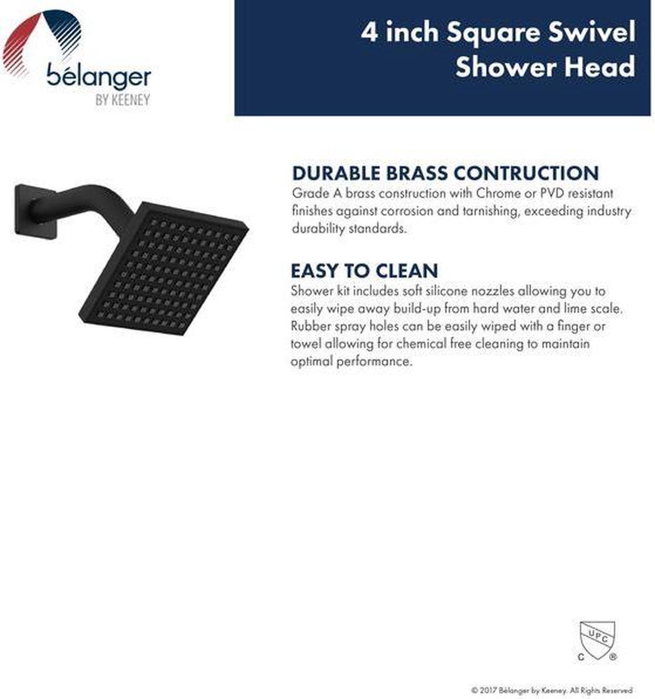 Alt view image 7 of 7 - KEENEY QUA90CMB Bath Tub and Shower Faucet, Matte Black, Wall