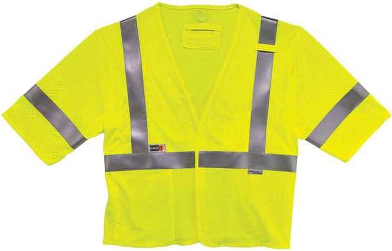 Alt view image 2 of 5 - GloWear 8356HL Class 3 Hi-Visibility Flame Resist Modacrylic Vest Lime 4XL/5XL