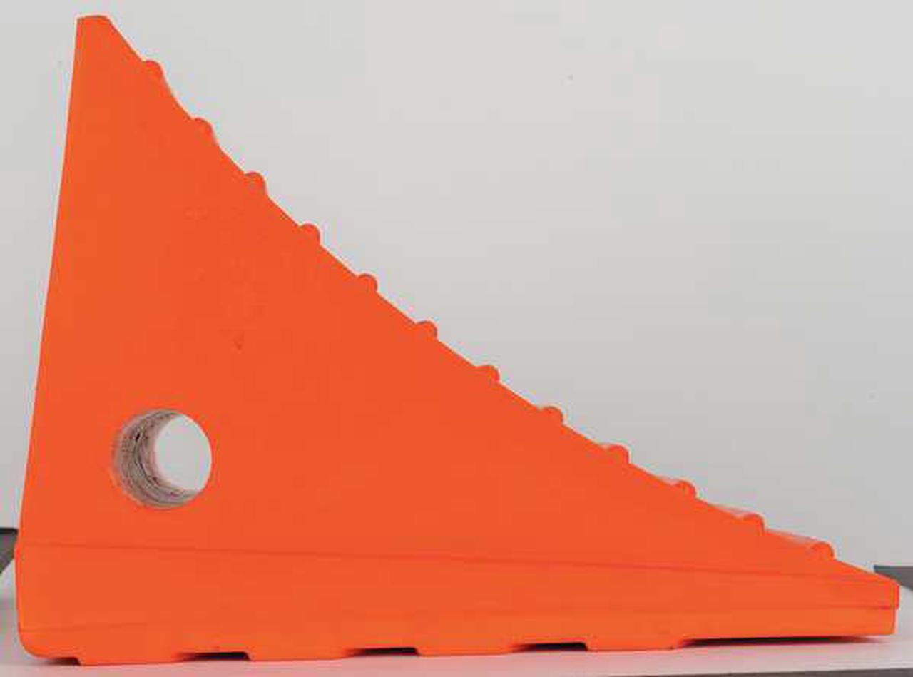 Alt view image 3 of 6 - Wheel Chock,6-1/4 In H,Urethane,Orange MONSTER MOTION SAFETY BY CHECKERS UC1700