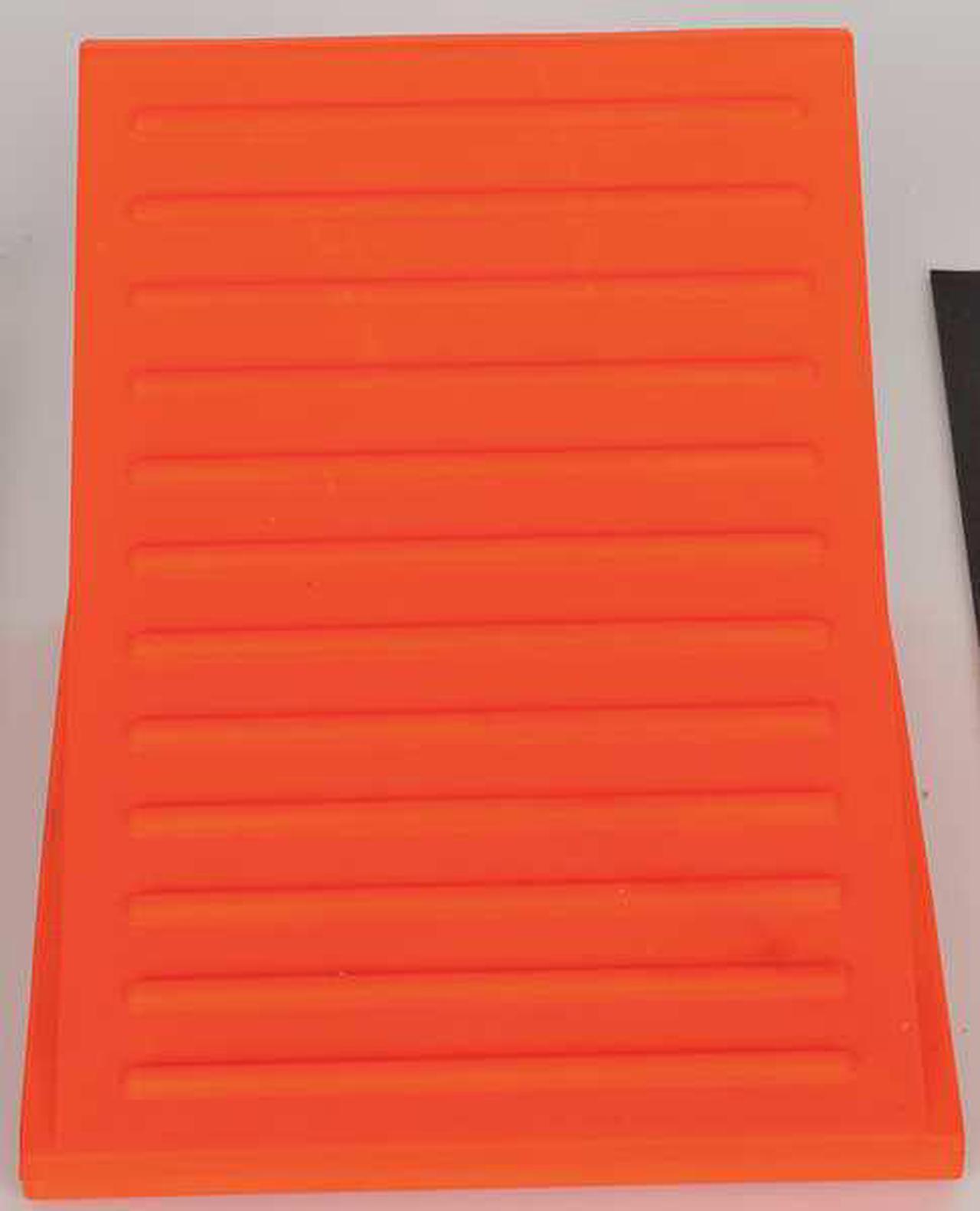 Alt view image 6 of 6 - Wheel Chock,6-1/4 In H,Urethane,Orange MONSTER MOTION SAFETY BY CHECKERS UC1700