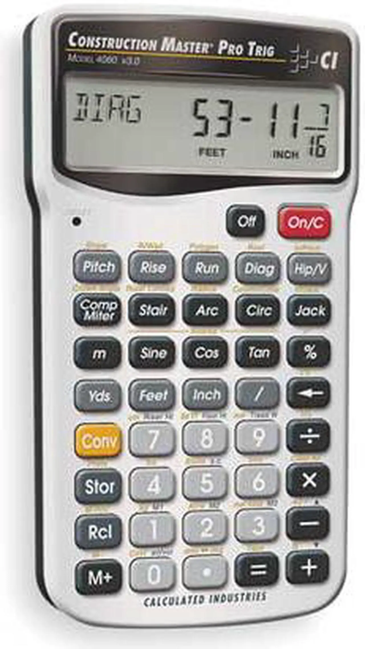 Alt view image 9 of 12 - Calculated Industries Construction Calculator,6 Lx3 1/4 In W  4080