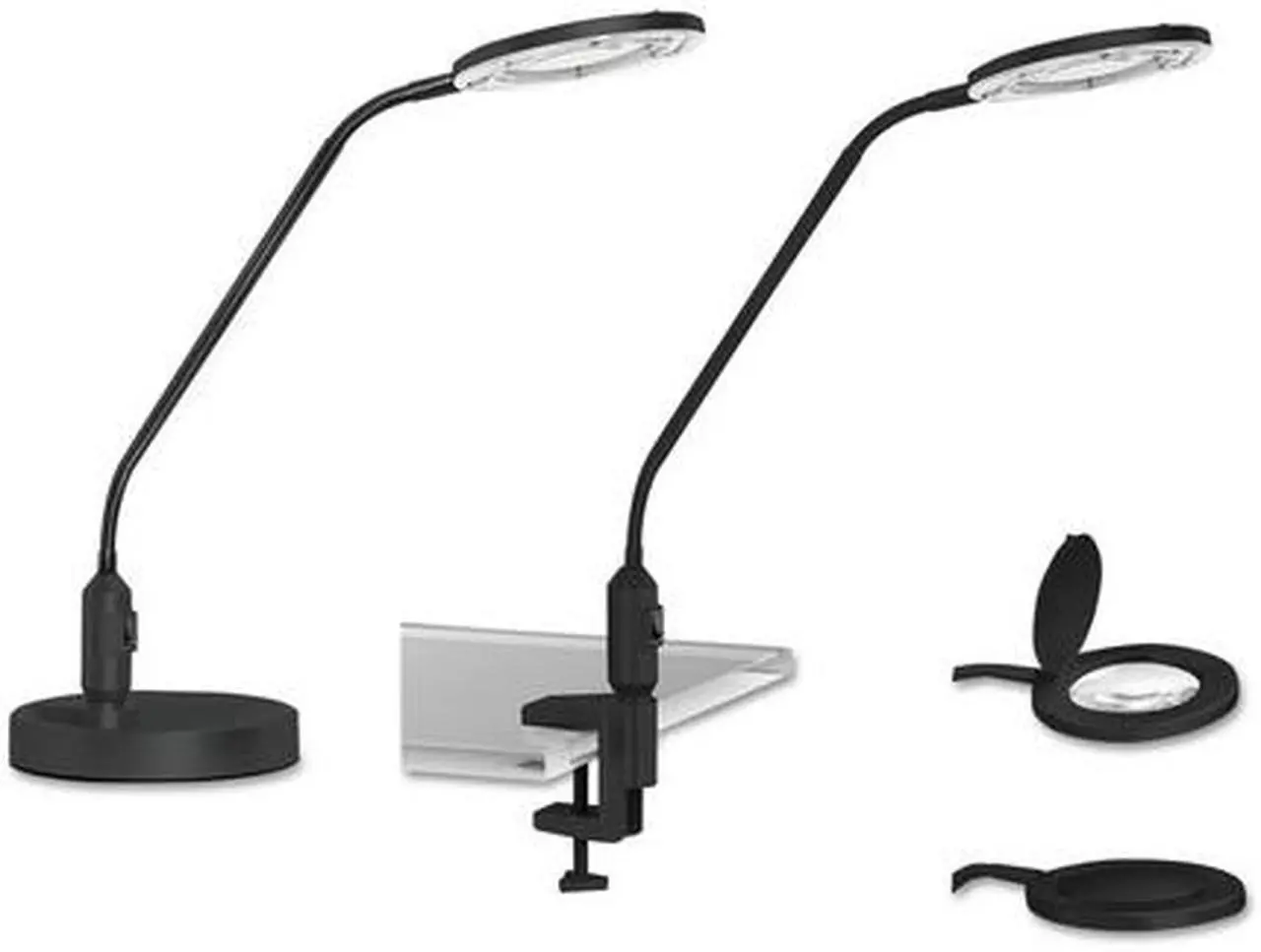 Alt view image 4 of 20 - Desktop LED Magnifier Lamp, 19" High, Black ALELEDM765B