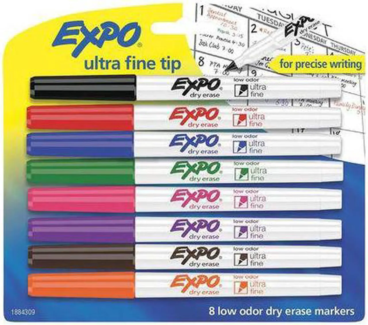 Alt view image 12 of 18 - EXPO 1884309 Low-Odor Dry-Erase Marker, Ultra Fine Point, Assorted, 8 per Set