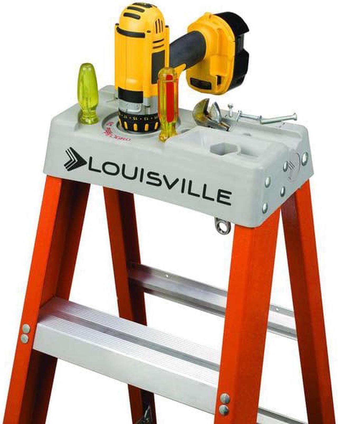 Alt view image 16 of 20 - Louisville Fiberglass Heavy Duty Step Ladder 50" 3-Step Orange FS1504