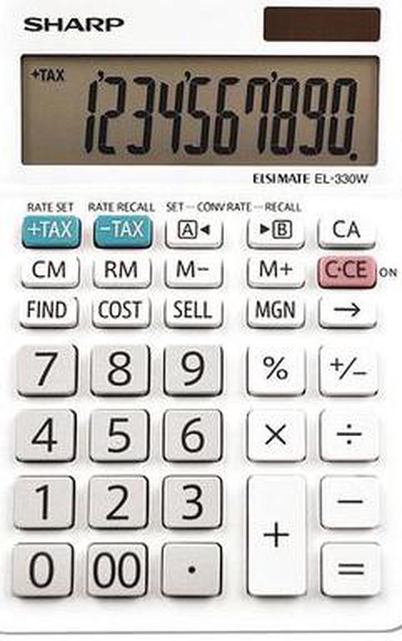 Sharp EL-330WB Desktop Calculator 10-Digit LCD EL330WB