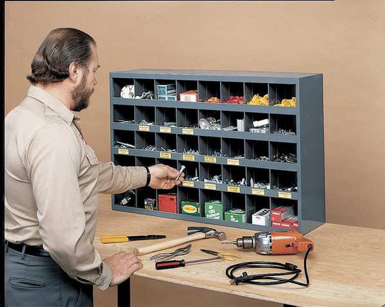 Alt view image 8 of 9 - DURHAM MFG 359-95 Prime Cold Rolled Steel Pigeonhole Bin Unit , 12 in D x 23
