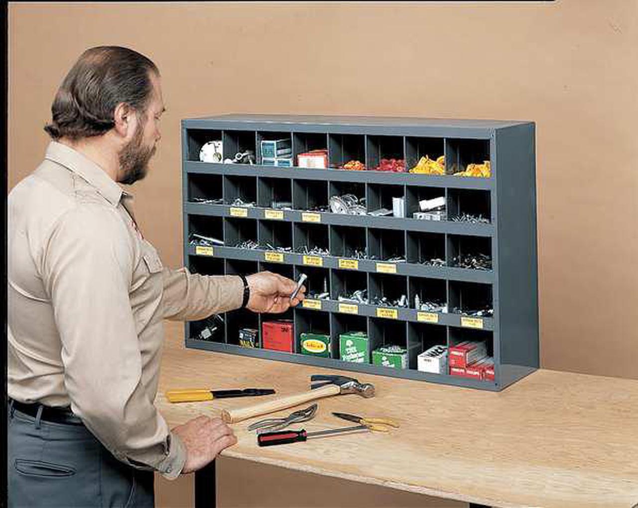 Alt view image 6 of 9 - DURHAM MFG 359-95 Prime Cold Rolled Steel Pigeonhole Bin Unit , 12 in D x 23