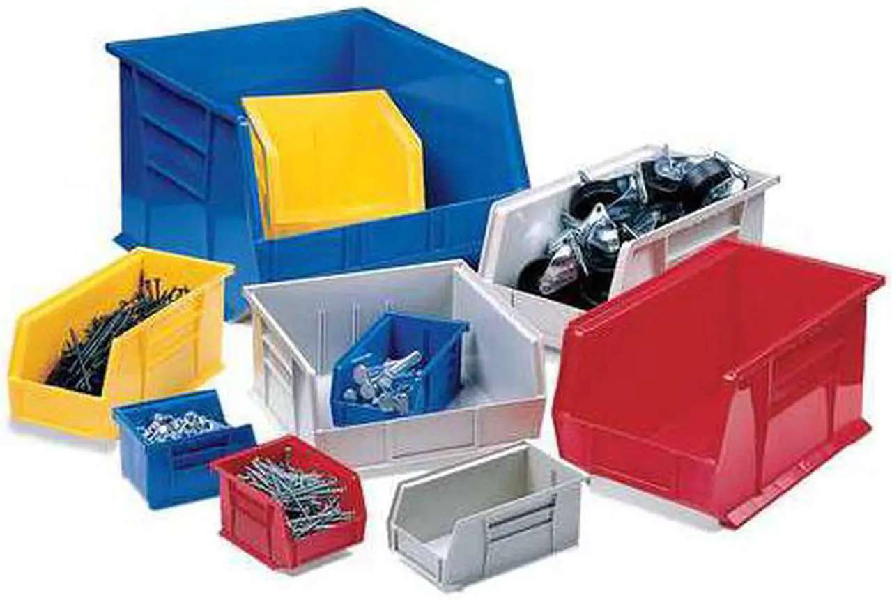 Alt view image 7 of 7 - AKRO-MILS 30250RED Hang & Stack Storage Bin, 16-1/2 in W x 14-3/4 in L x 7 in