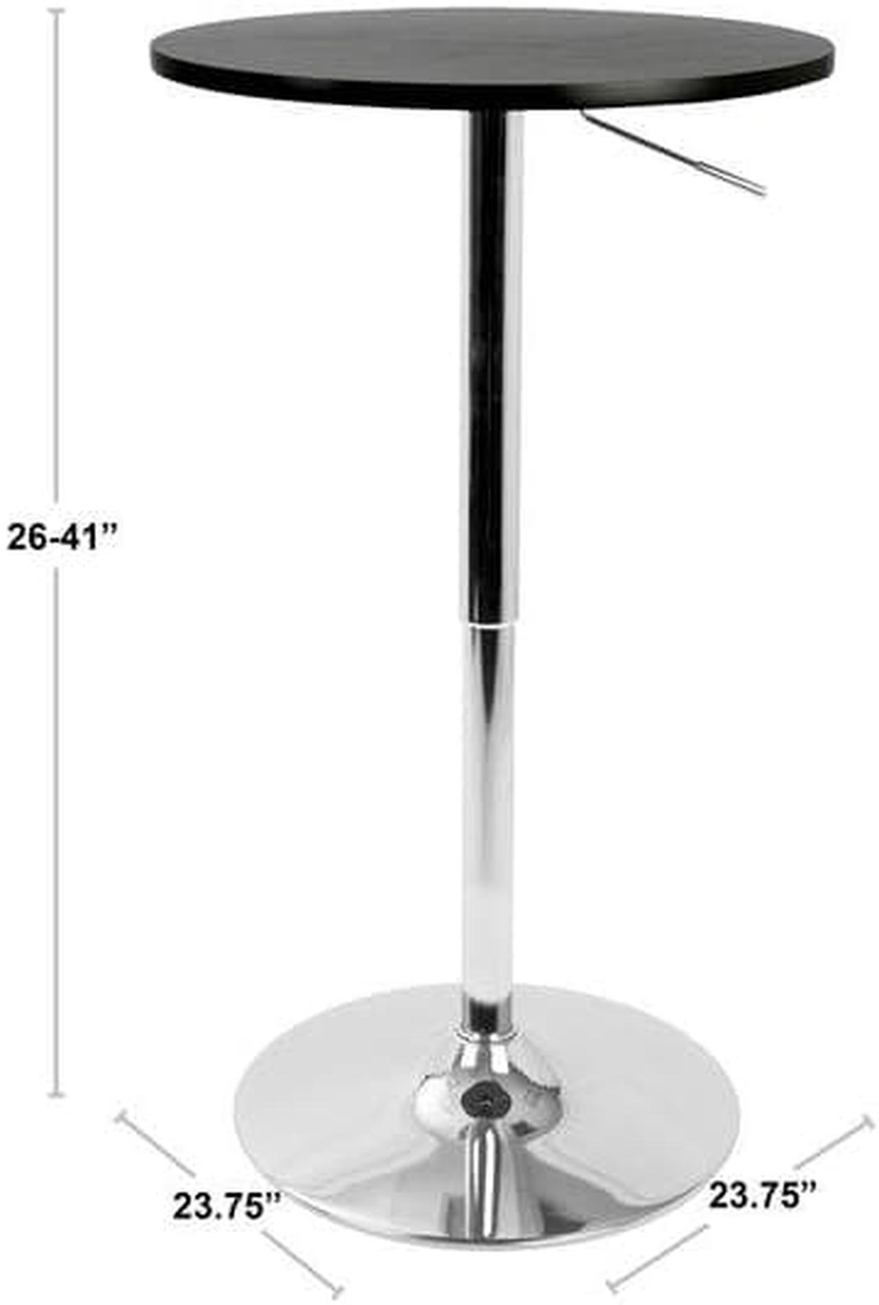 Alt view image 5 of 15 - LumiSource Adjustable Bar Table w/ Black Top BT-ADJ23TW BK