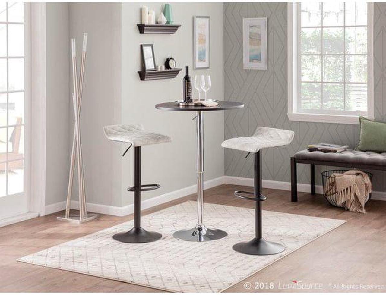 Alt view image 6 of 15 - LumiSource Adjustable Bar Table w/ Black Top BT-ADJ23TW BK