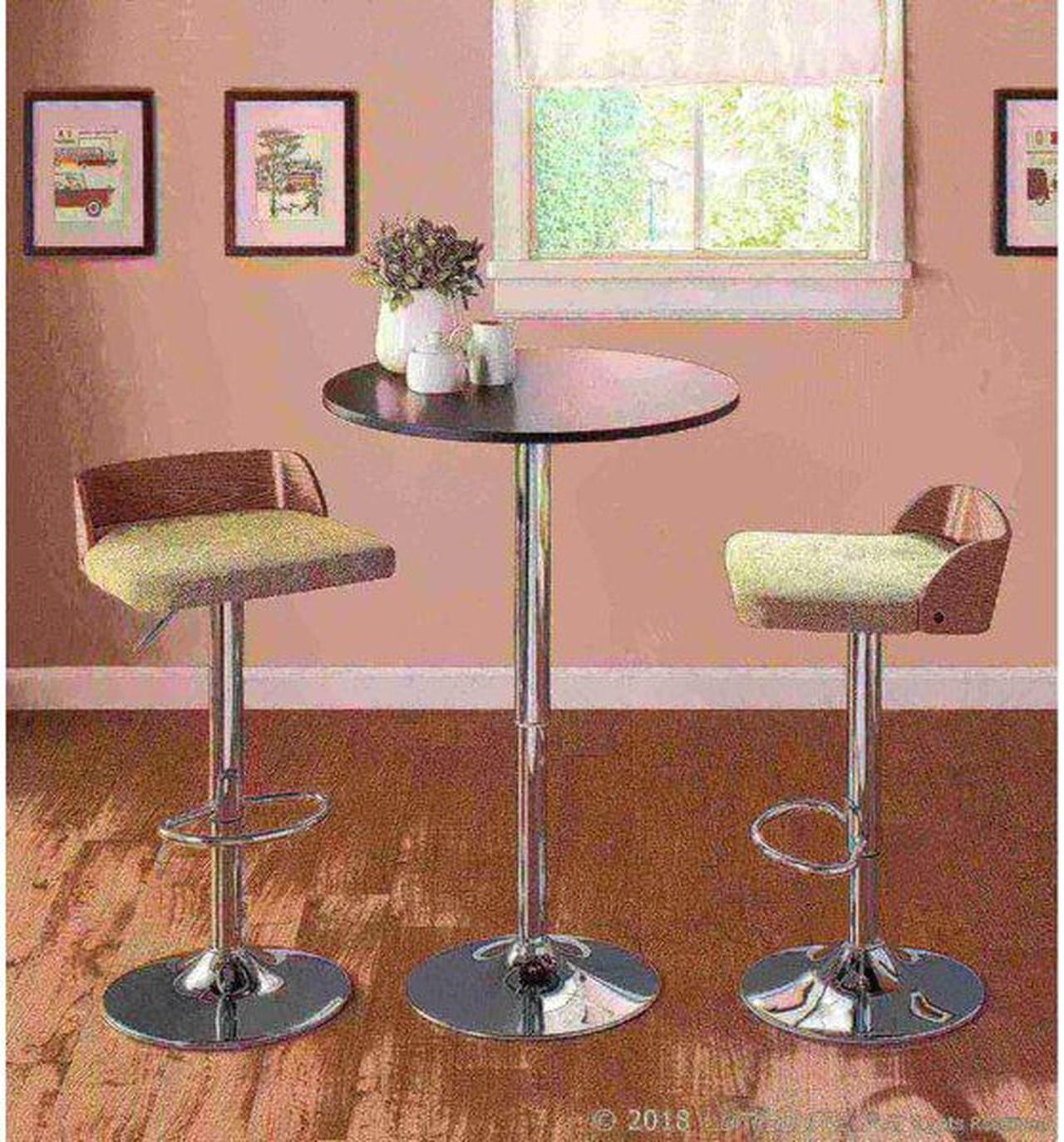 Alt view image 9 of 15 - LumiSource Adjustable Bar Table w/ Black Top BT-ADJ23TW BK