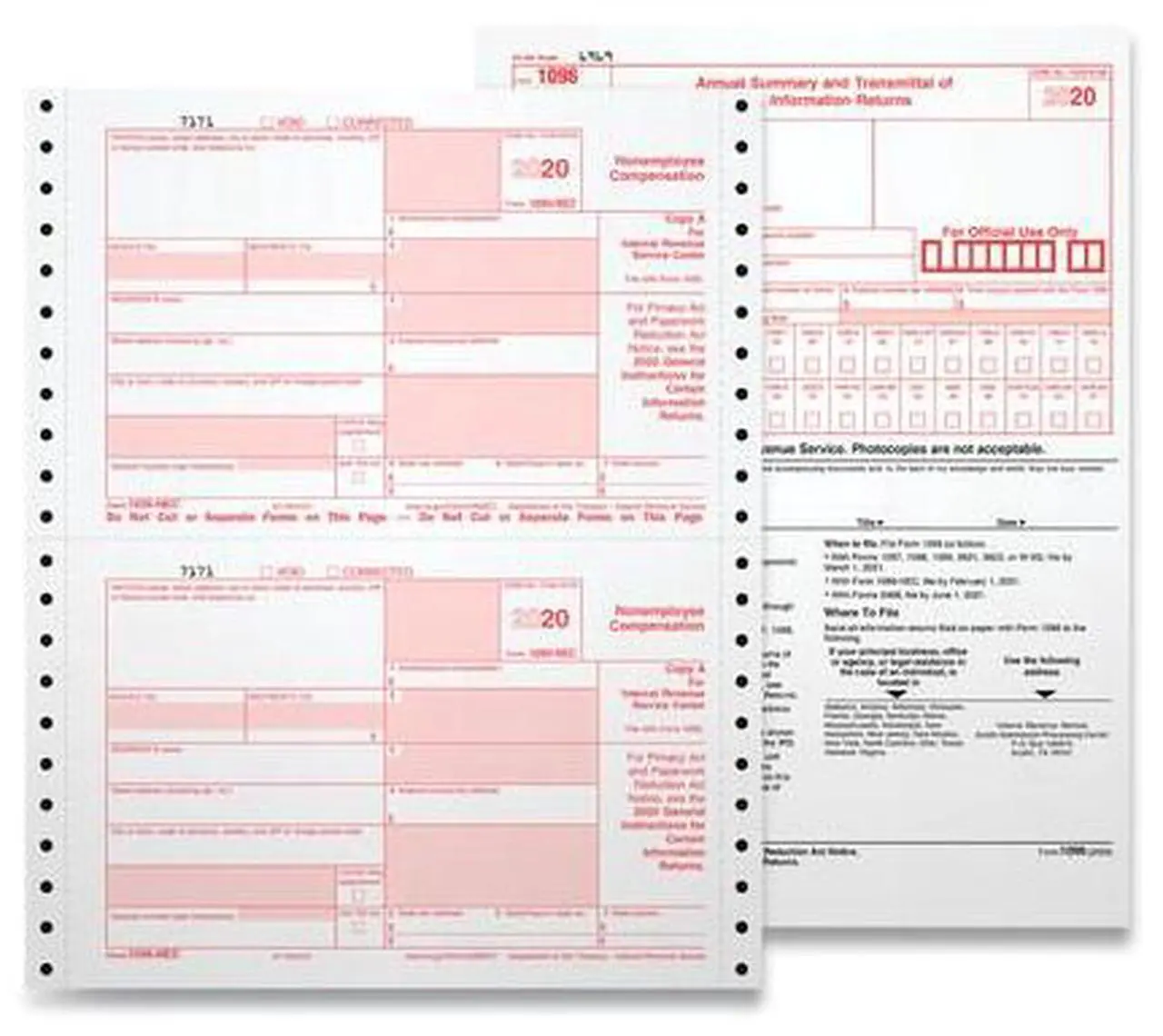 Alt view image 10 of 10 - 4-Part 1099-NEC Continuous Tax Forms, 8.5 x 11, 24/Pack 2299NEC