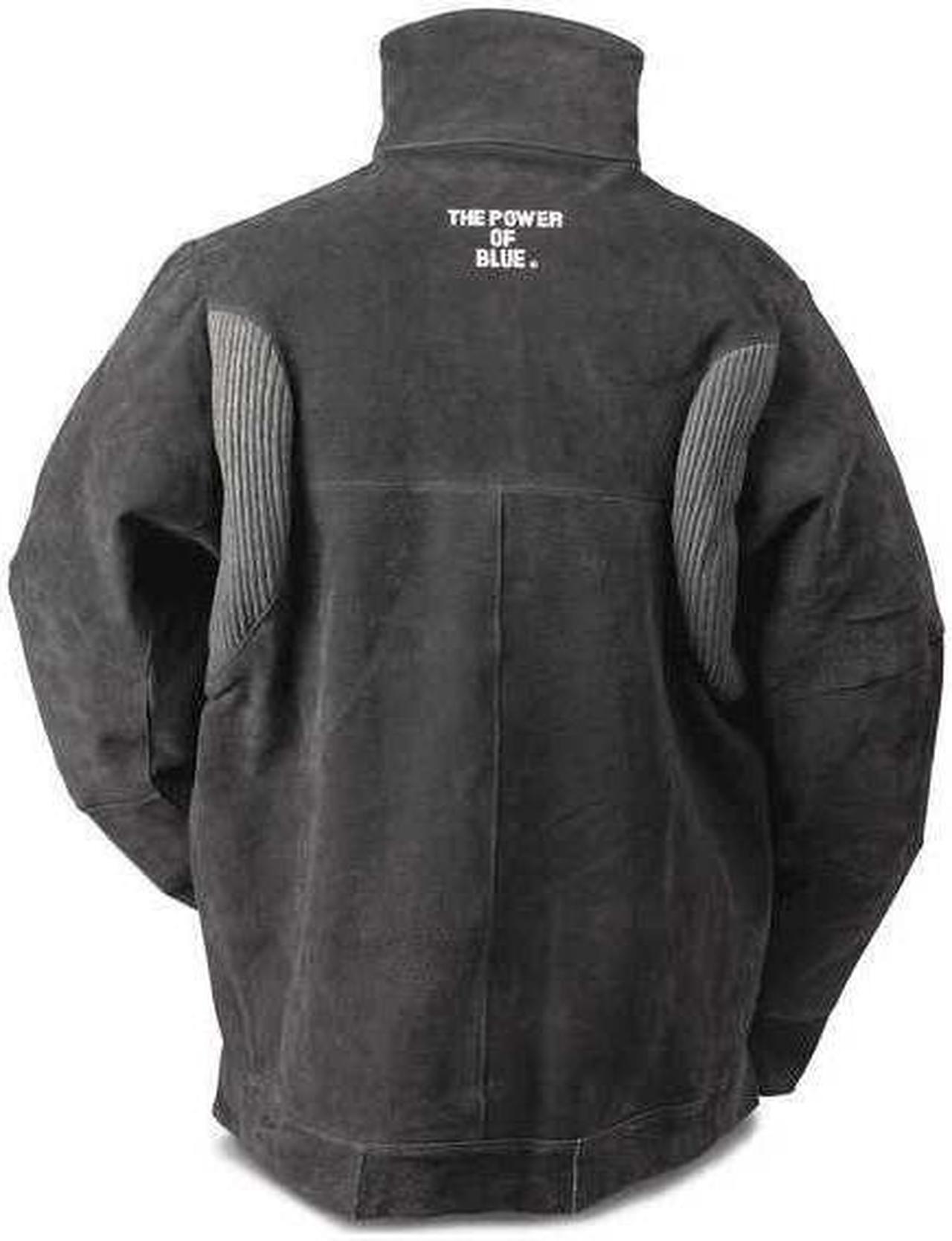 Alt view image 5 of 5 - MILLER ELECTRIC 273216 Welding Jacket,2XL,30" L,Gray,Leather