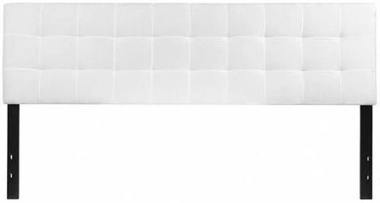 Alt view image 7 of 20 - Bedford Tufted Upholstered King Size Headboard in White Fabric