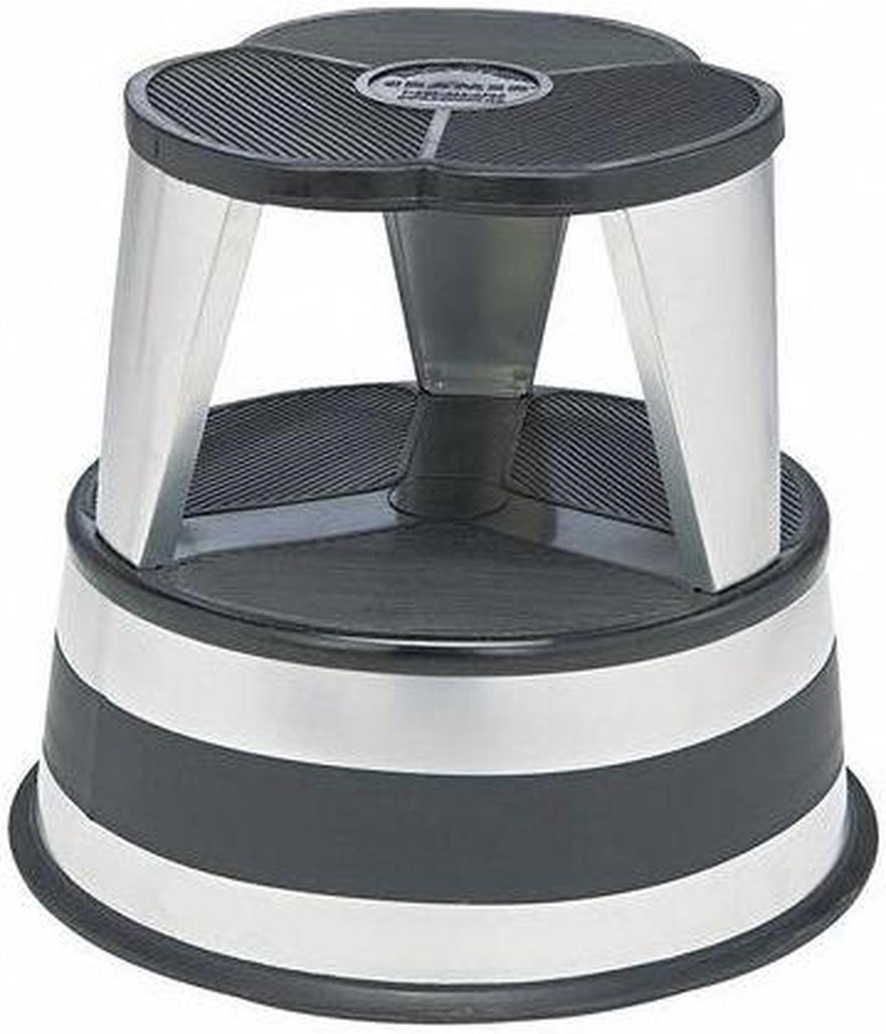 Alt view image 9 of 9 - Cramer Kik-Step Steel Step Stool 350 lb cap 16" dia. x 14 1/4h Silver 100101