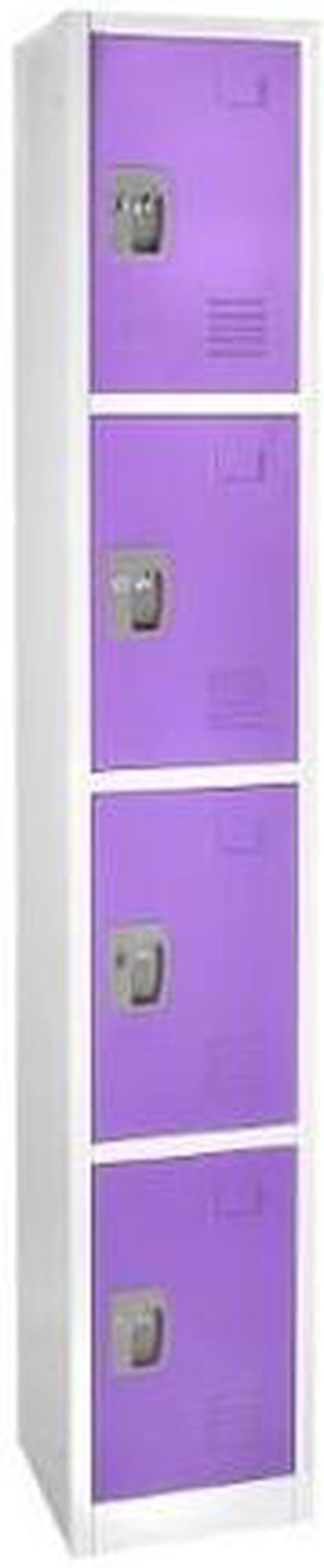 Alt view image 7 of 8 - AdirOffice 72"" D 4-Compartment Steel Tier Key Lock Purple Storage Locker
