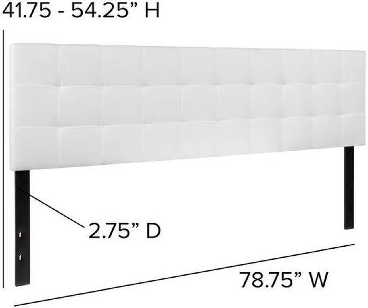 Alt view image 8 of 20 - Bedford Tufted Upholstered King Size Headboard in White Fabric
