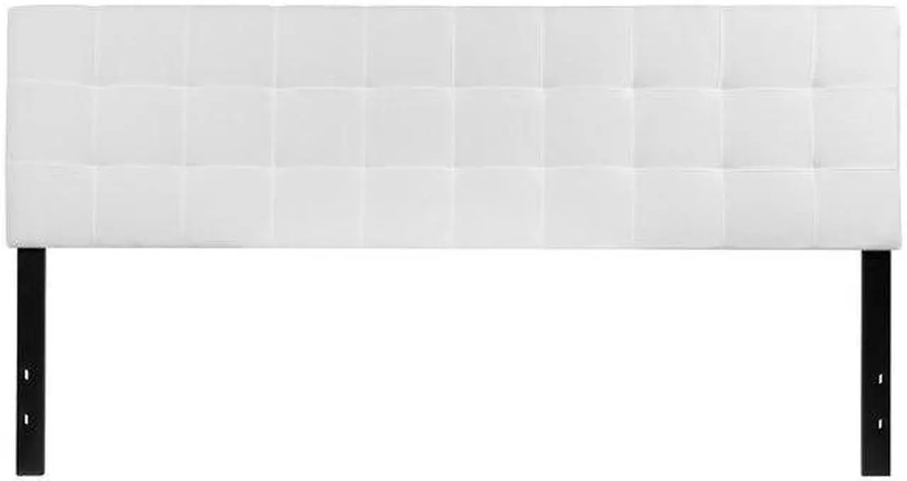 Alt view image 11 of 20 - Bedford Tufted Upholstered King Size Headboard in White Fabric