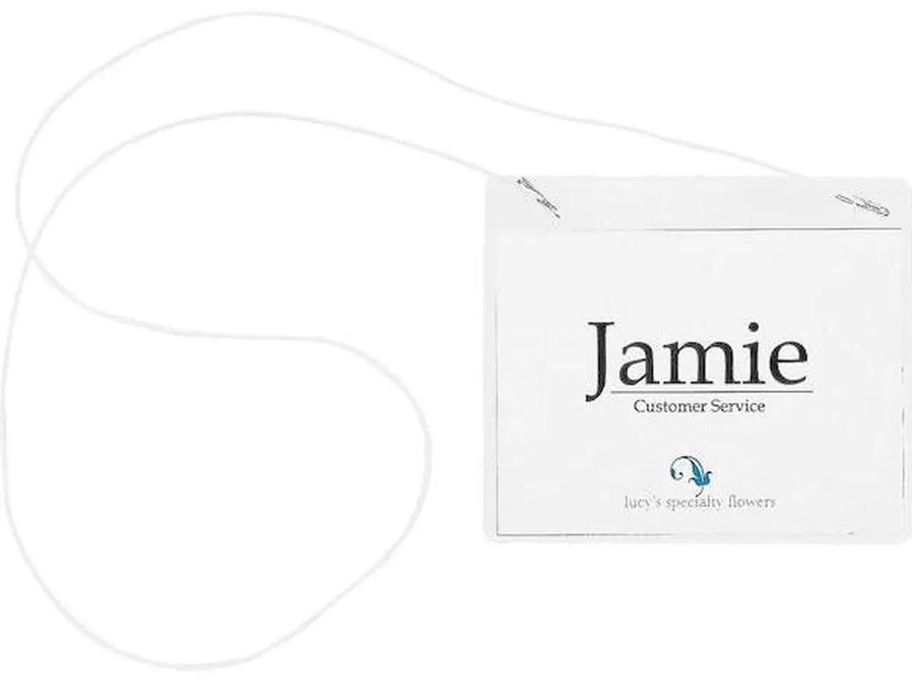 Alt view image 5 of 6 - Business Source Elastic Cord Hanging Name Badges - 50 / Box - 4" Width x 3" Height - Durable, Reusable - Plastic - White