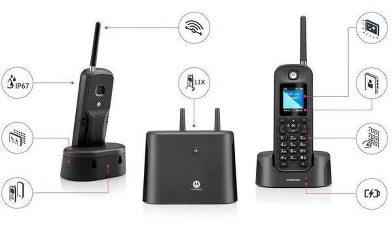 Alt view image 14 of 16 - motorola o211 indoor/outdoor digital cordless phone with answering machine