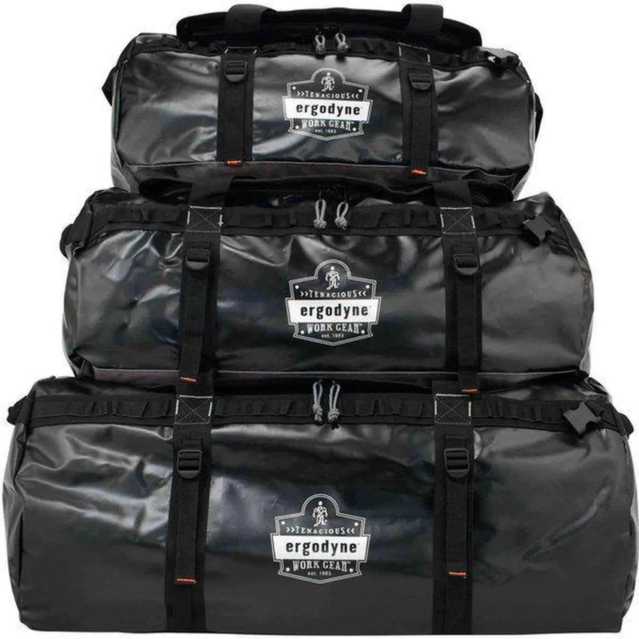 Alt view image 3 of 3 - ARSENAL BY ERGODYNE GB5030L Duffel Bag, Water-Resistant Tarpaulin, Black, 2