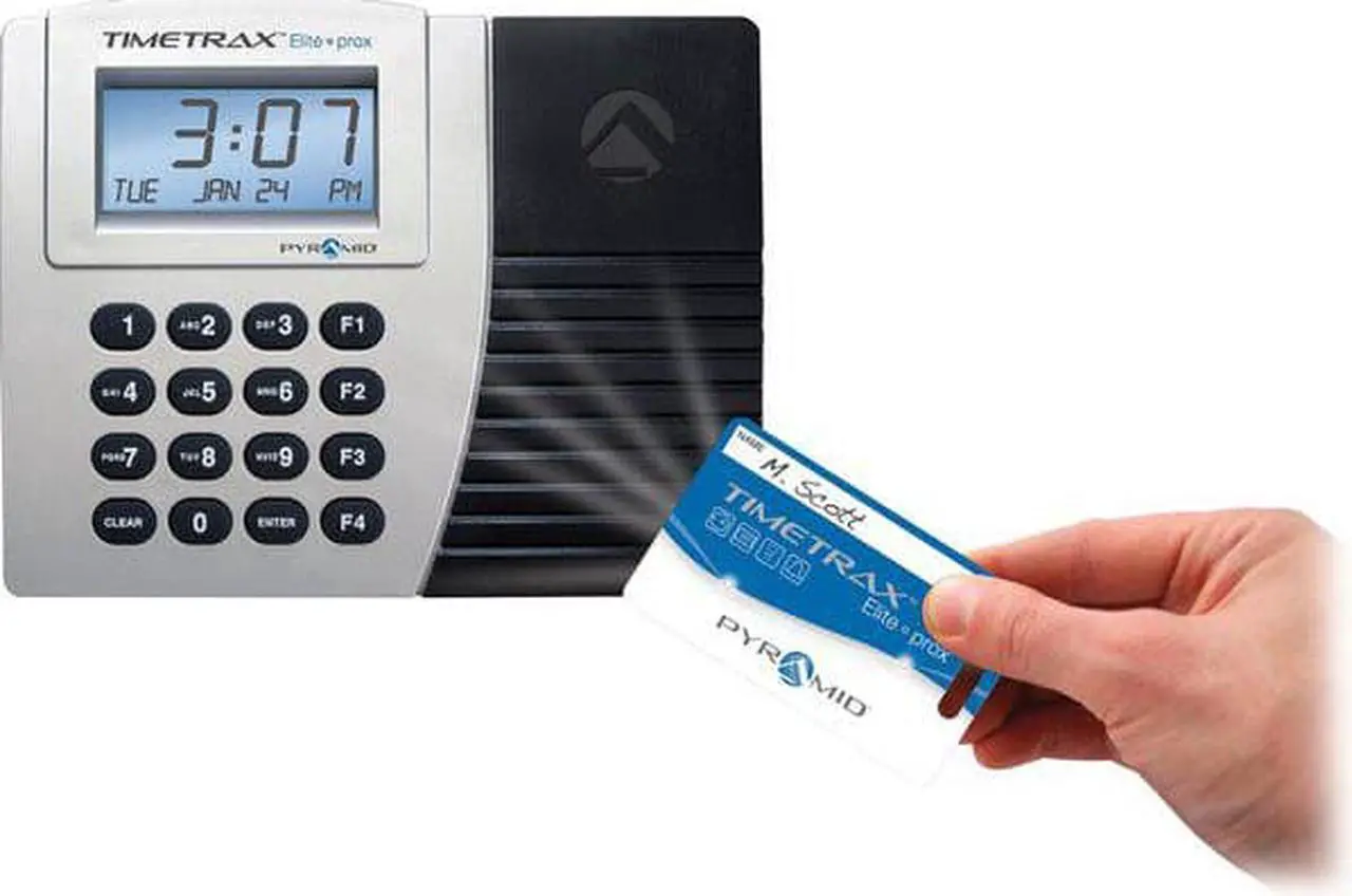 Alt view image 7 of 13 - Pyramid Time Systems Trax Elite TTPROXEK Automated Proximity Time Clock System, Includes Software Download, Windows Compatible, Made in USA, Black, No Touch Employee Punch In