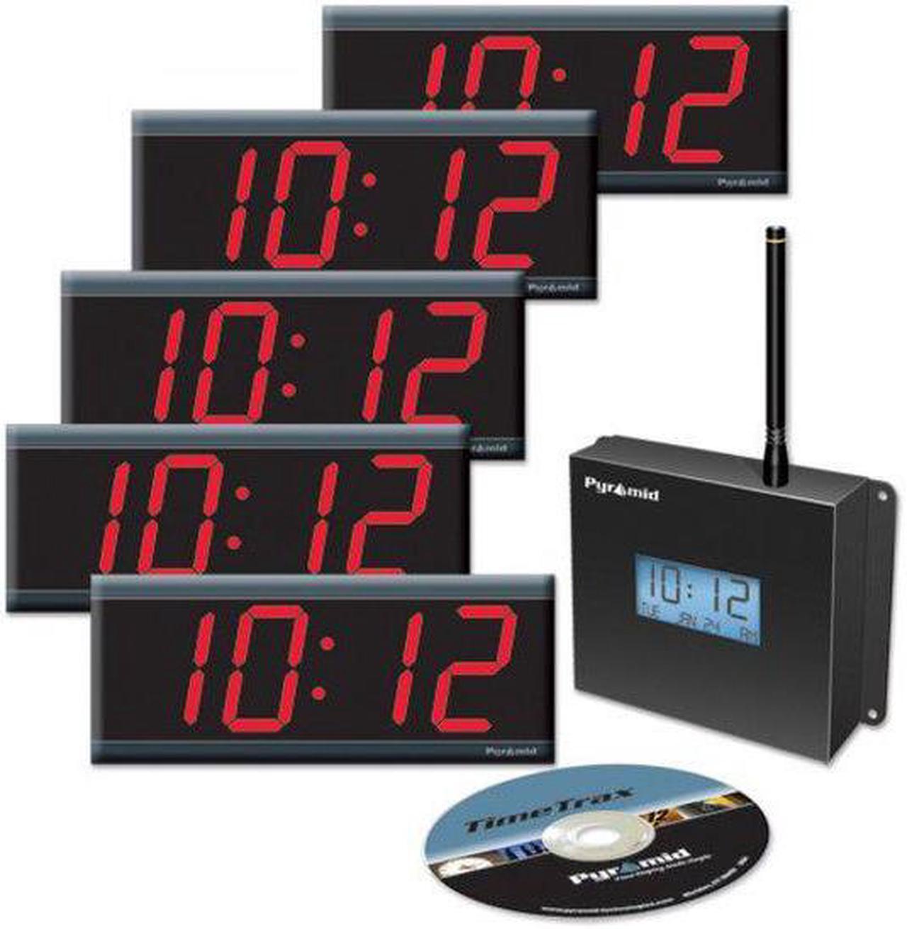 Alt view image 2 of 2 - PYRAMID WSCBD-5 11-1/2" Digital Wireless Synchronized Clock Bundle, Black
