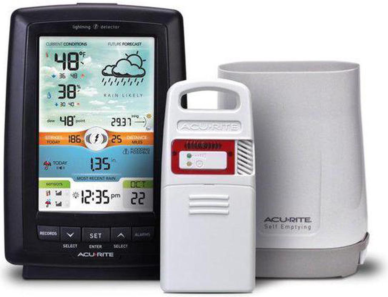 Alt view image 7 of 10 - AcuRite Weather Station And Lightning Detector Digital Weather Station