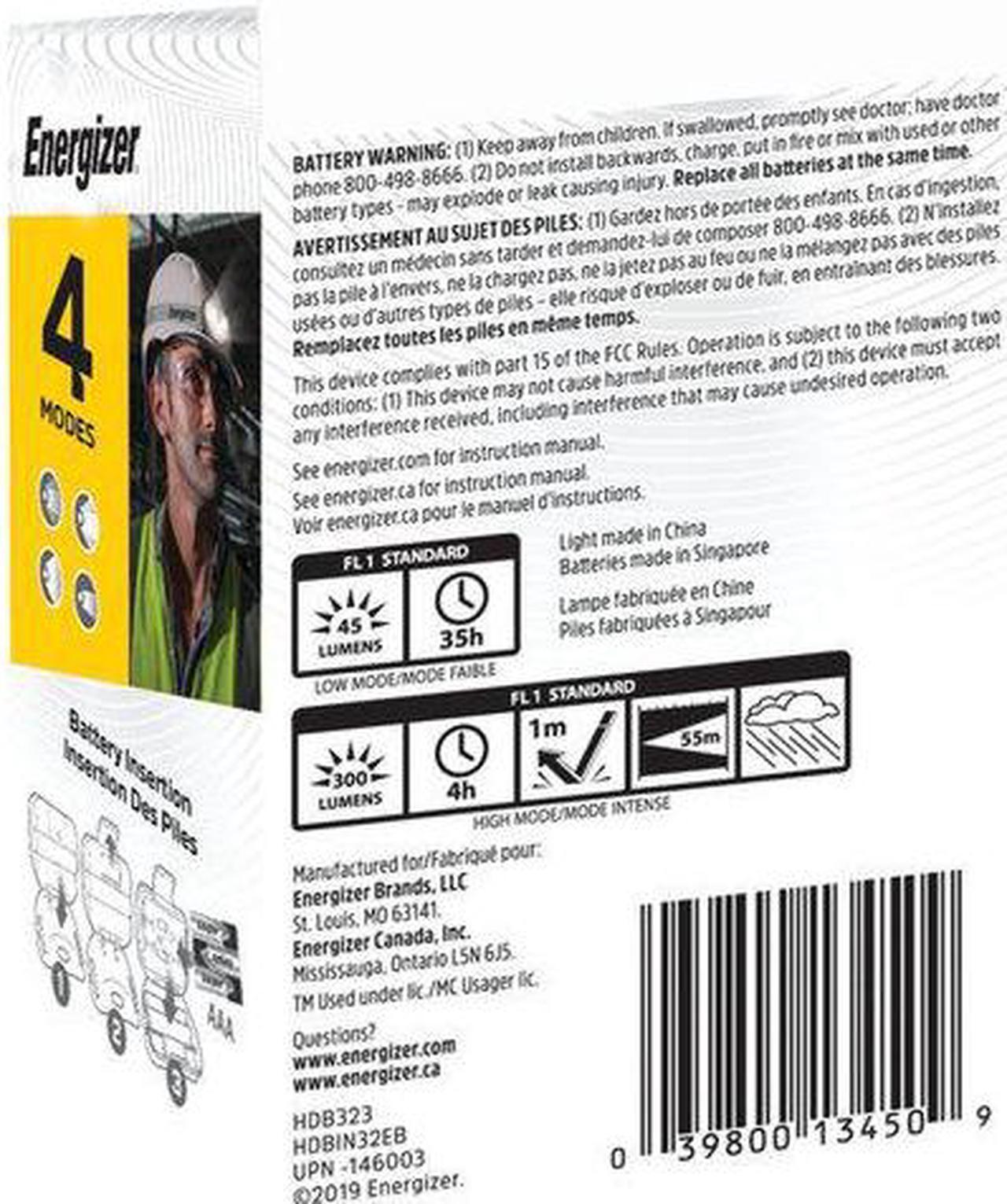 Alt view image 11 of 11 - ENERGIZER HDBIN32EB Headlamp, LED, 4 Modes, 300 Lumens, Red
