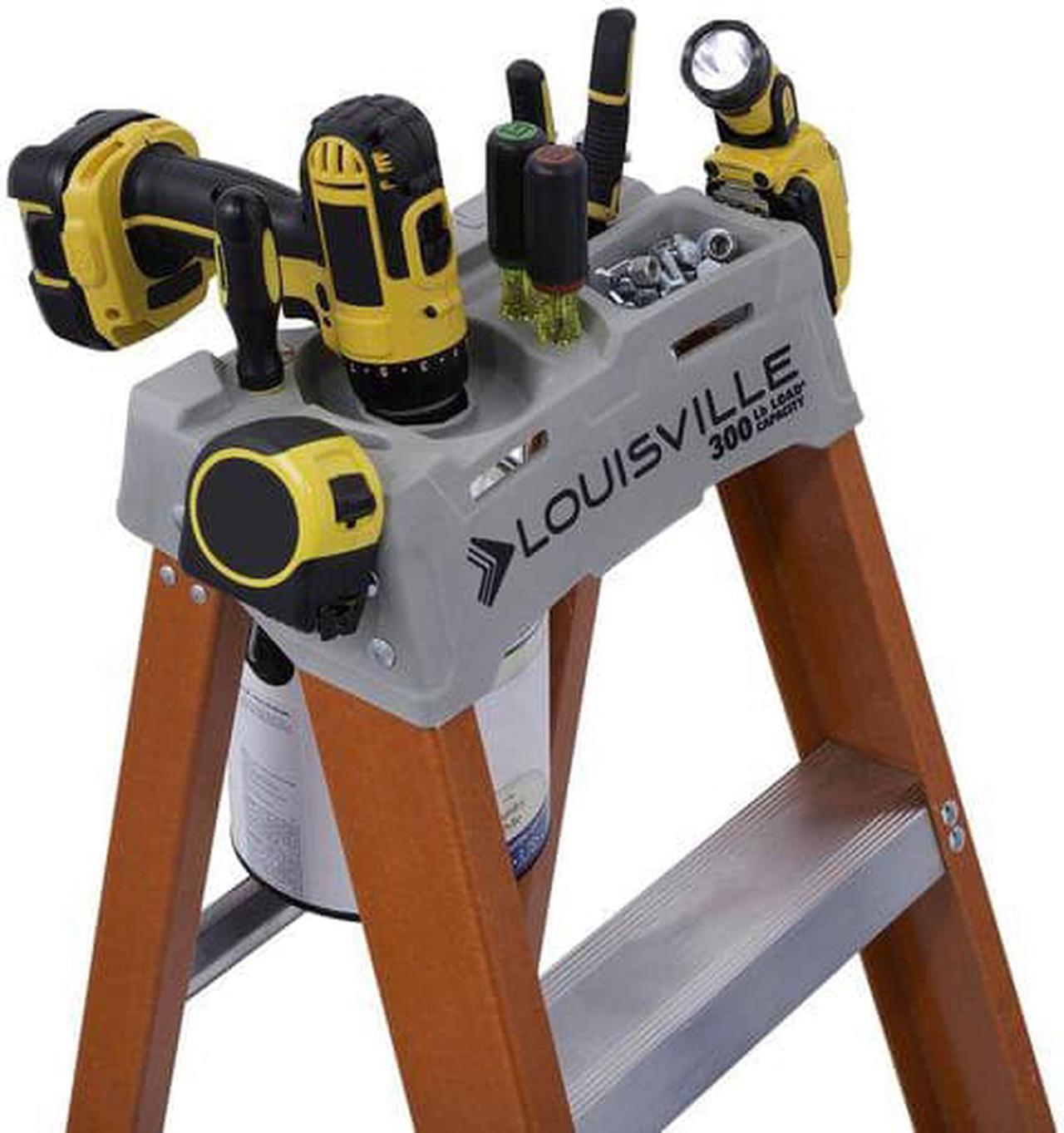 Alt view image 13 of 20 - Louisville Fiberglass Heavy Duty Step Ladder 50" 3-Step Orange FS1504