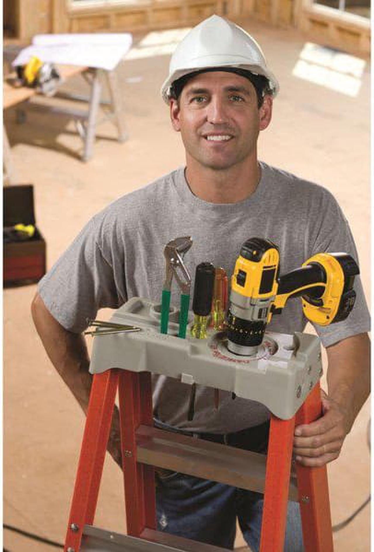 Alt view image 14 of 20 - Louisville Fiberglass Heavy Duty Step Ladder 50" 3-Step Orange FS1504