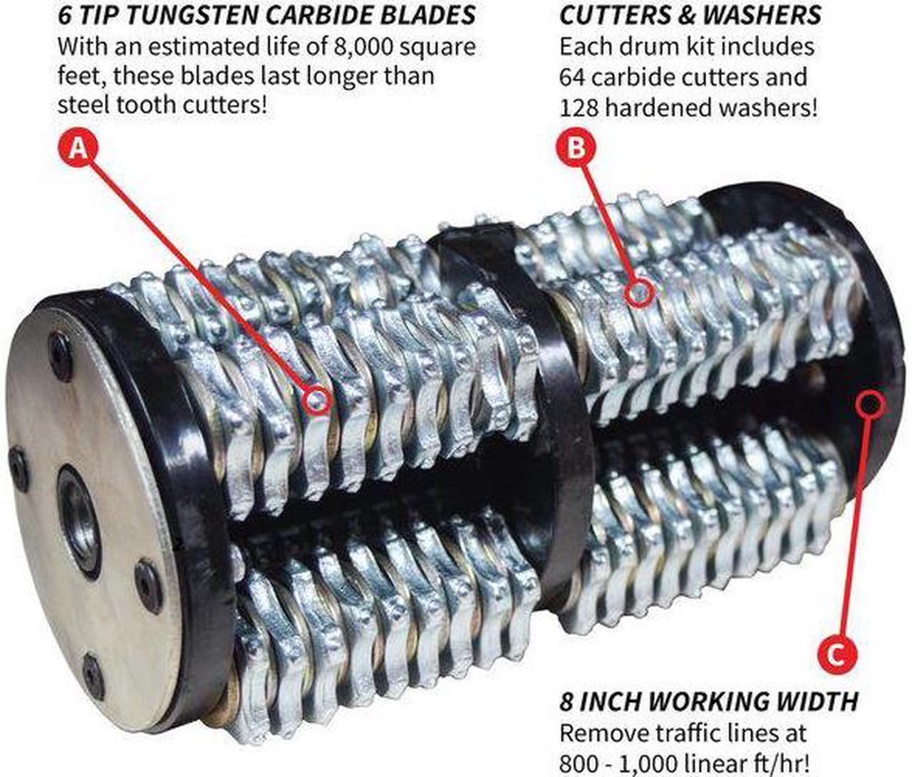Alt view image 2 of 3 - TOMAHAWK POWER TSCAR6TCC 8 in Tungsten Carbide Teeth Blade Drum Kit for