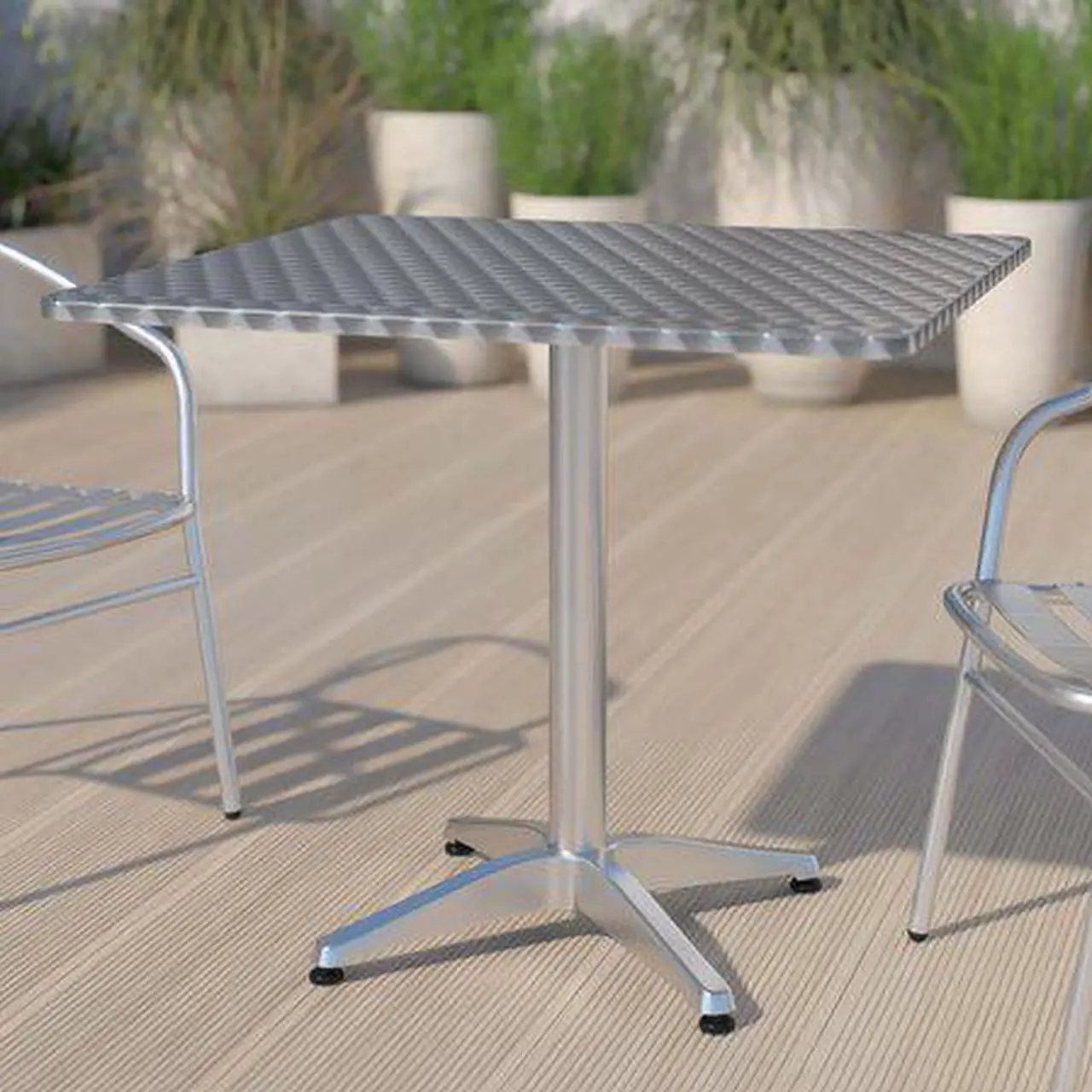Alt view image 2 of 17 - 31.5'' Square Aluminum Indoor-Outdoor Table with Base