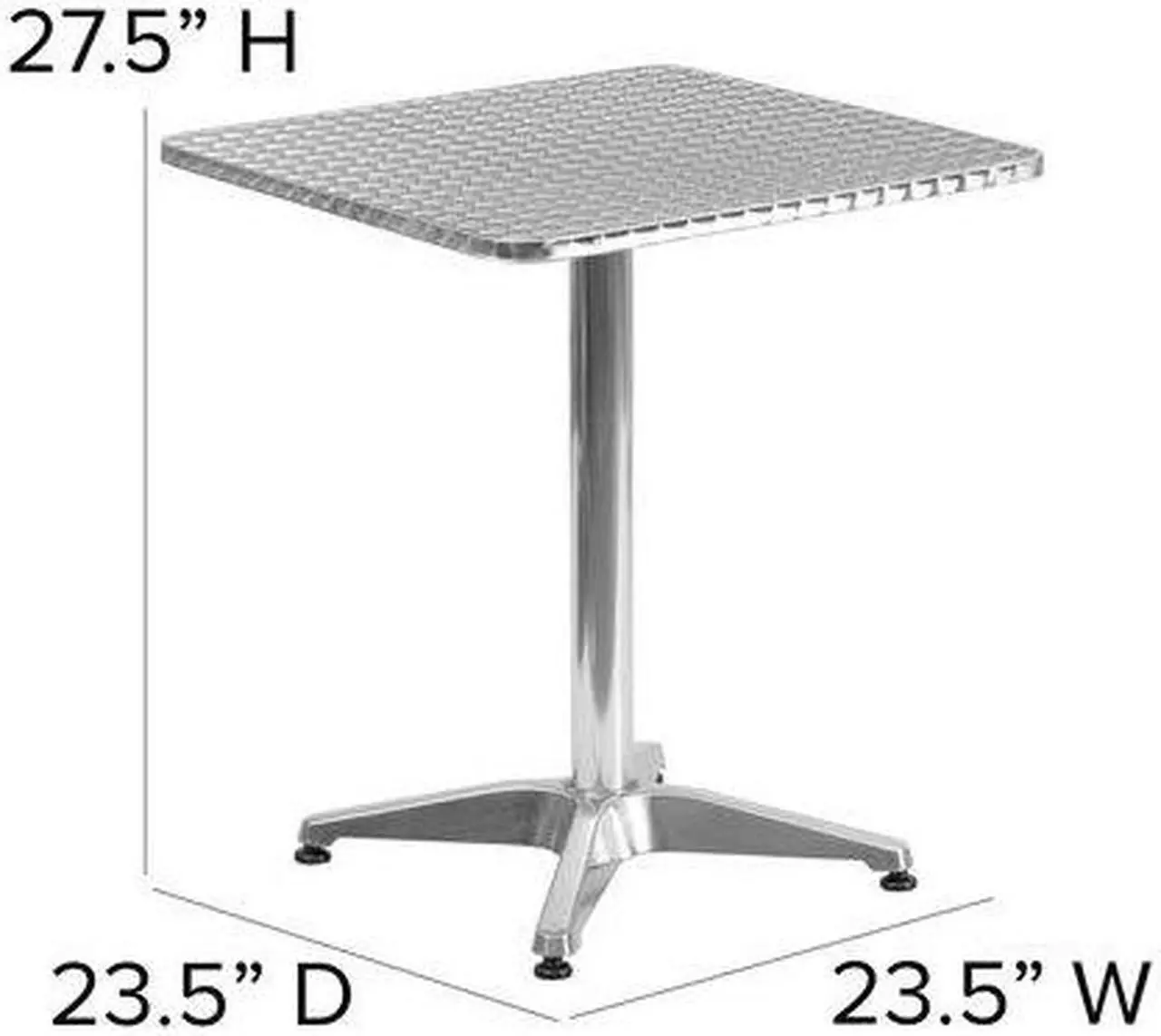 Alt view image 6 of 20 - 23.5'' Square Aluminum Indoor-Outdoor Table with Base